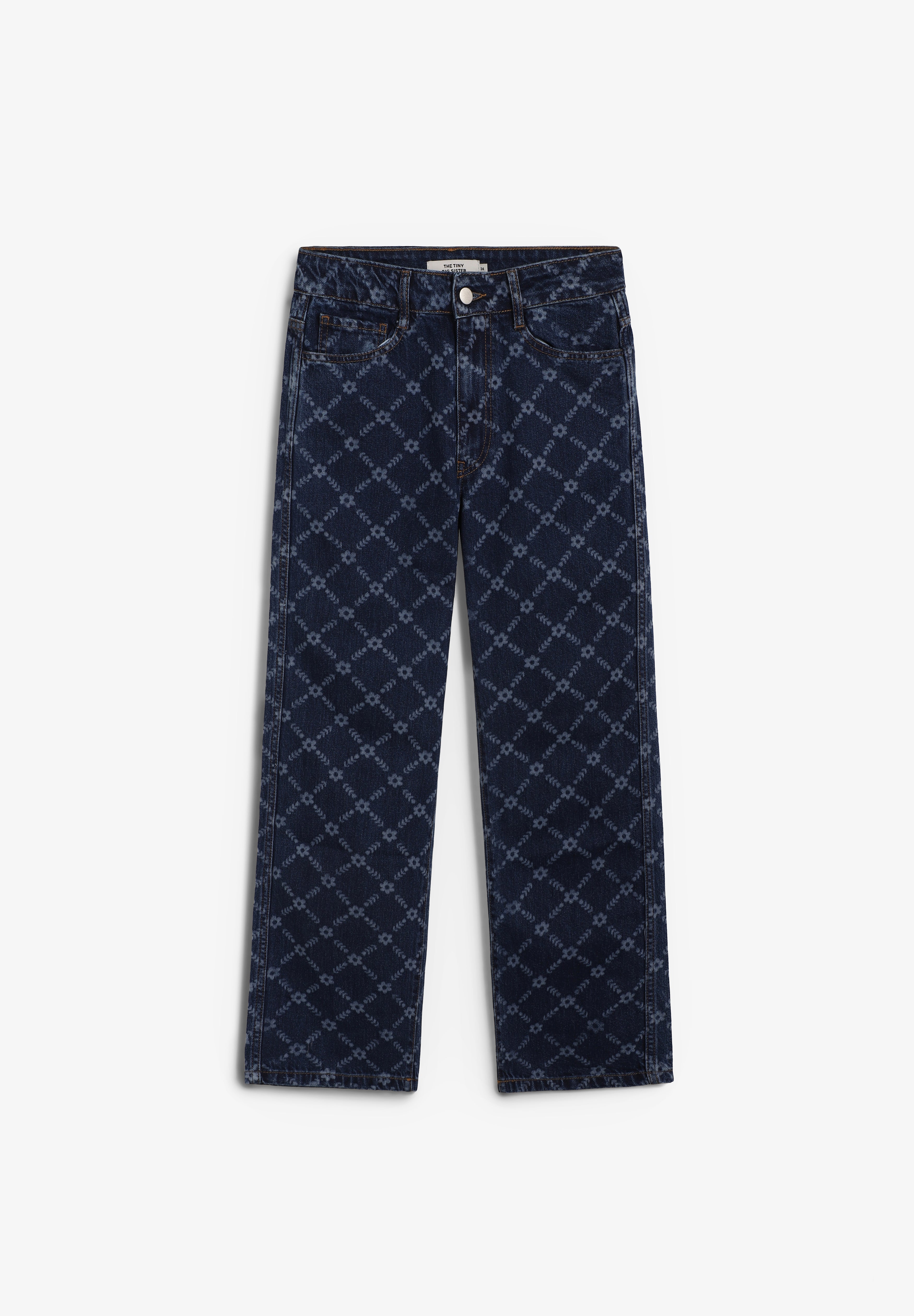 THE TINY BIG SISTER | JEANS FLOWERS GRID MARU