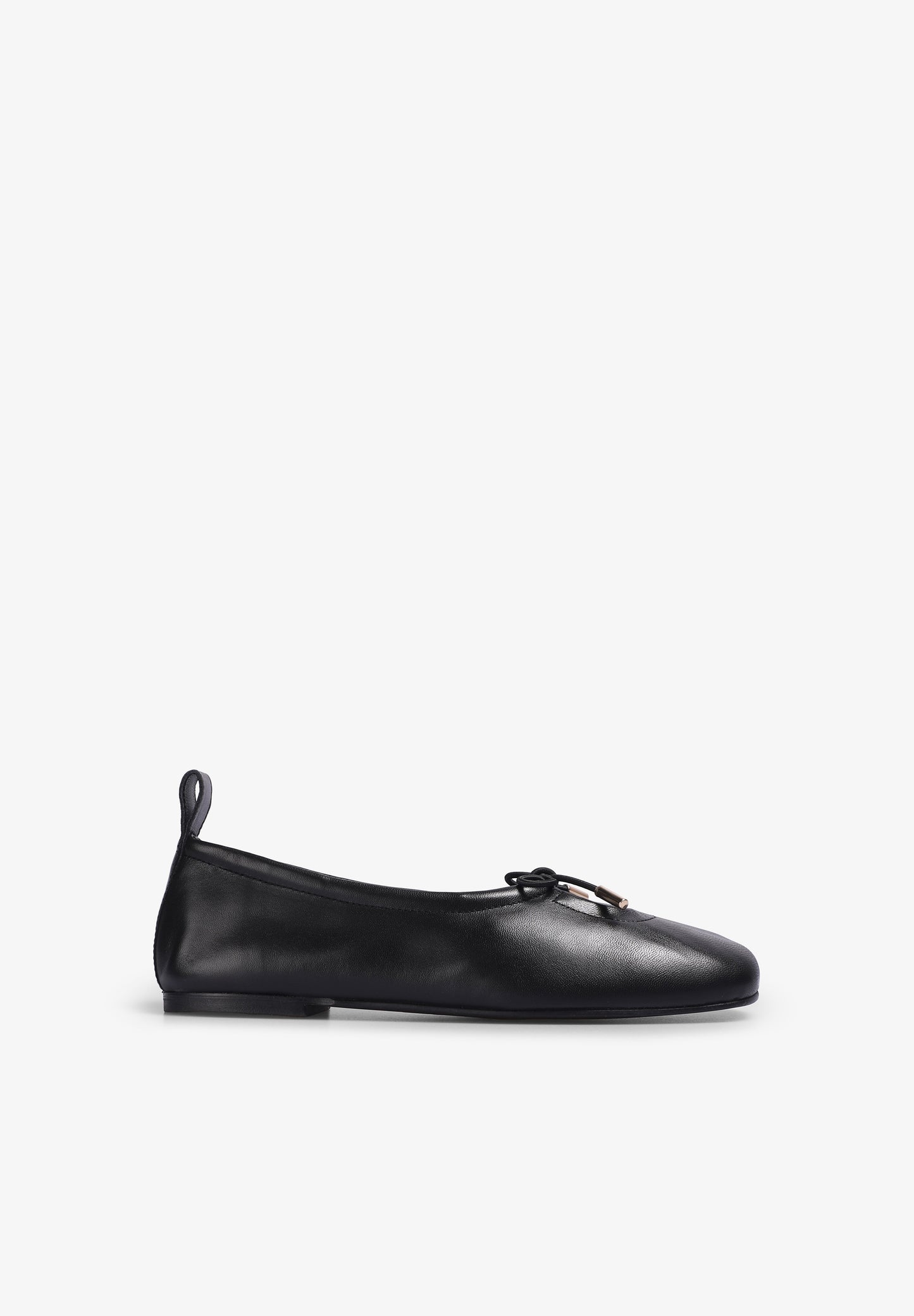 ALOHAS | ROSALIND BLACK LEATHER BALLET FLATS