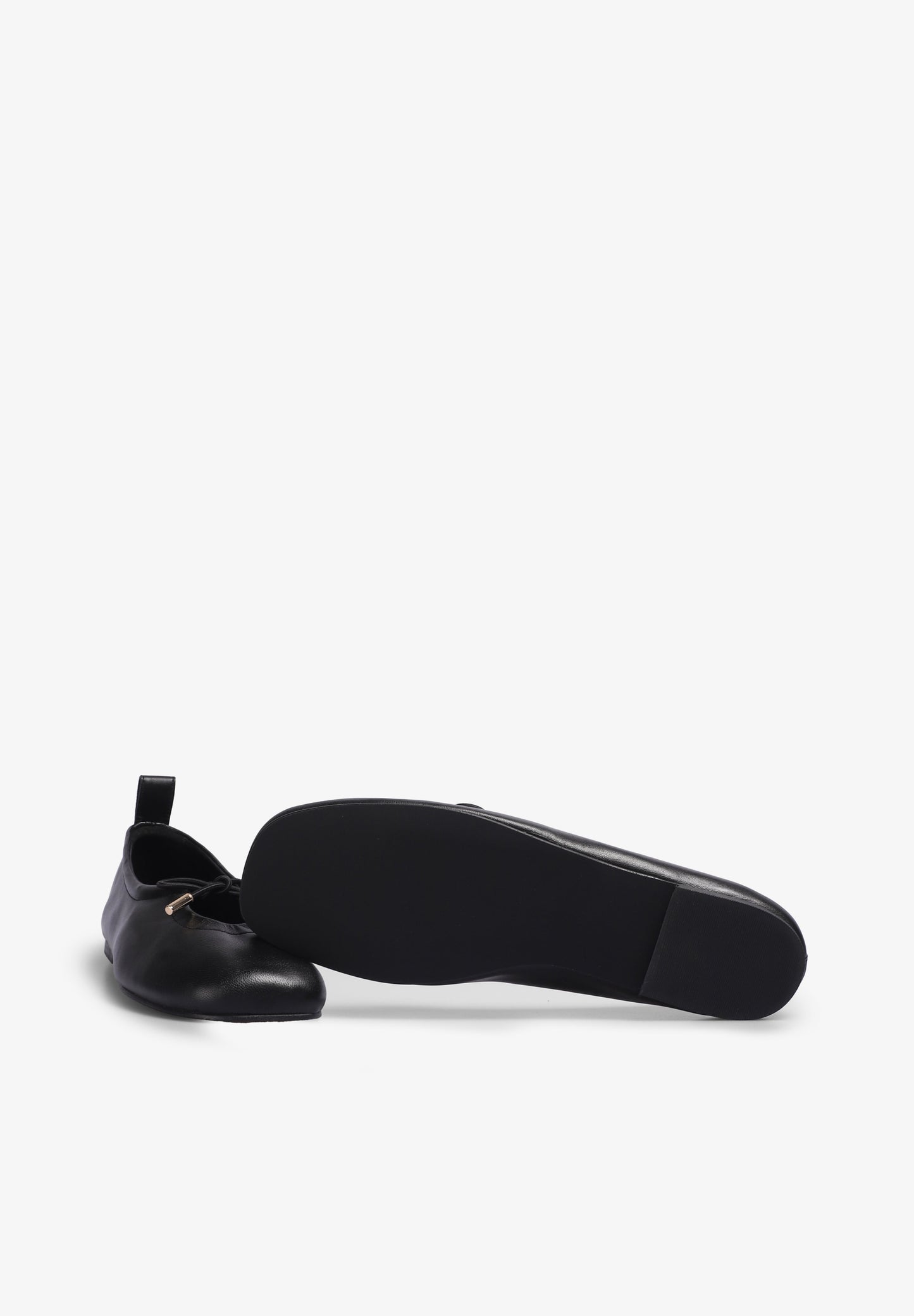 ALOHAS | ROSALIND BLACK LEATHER BALLET FLATS