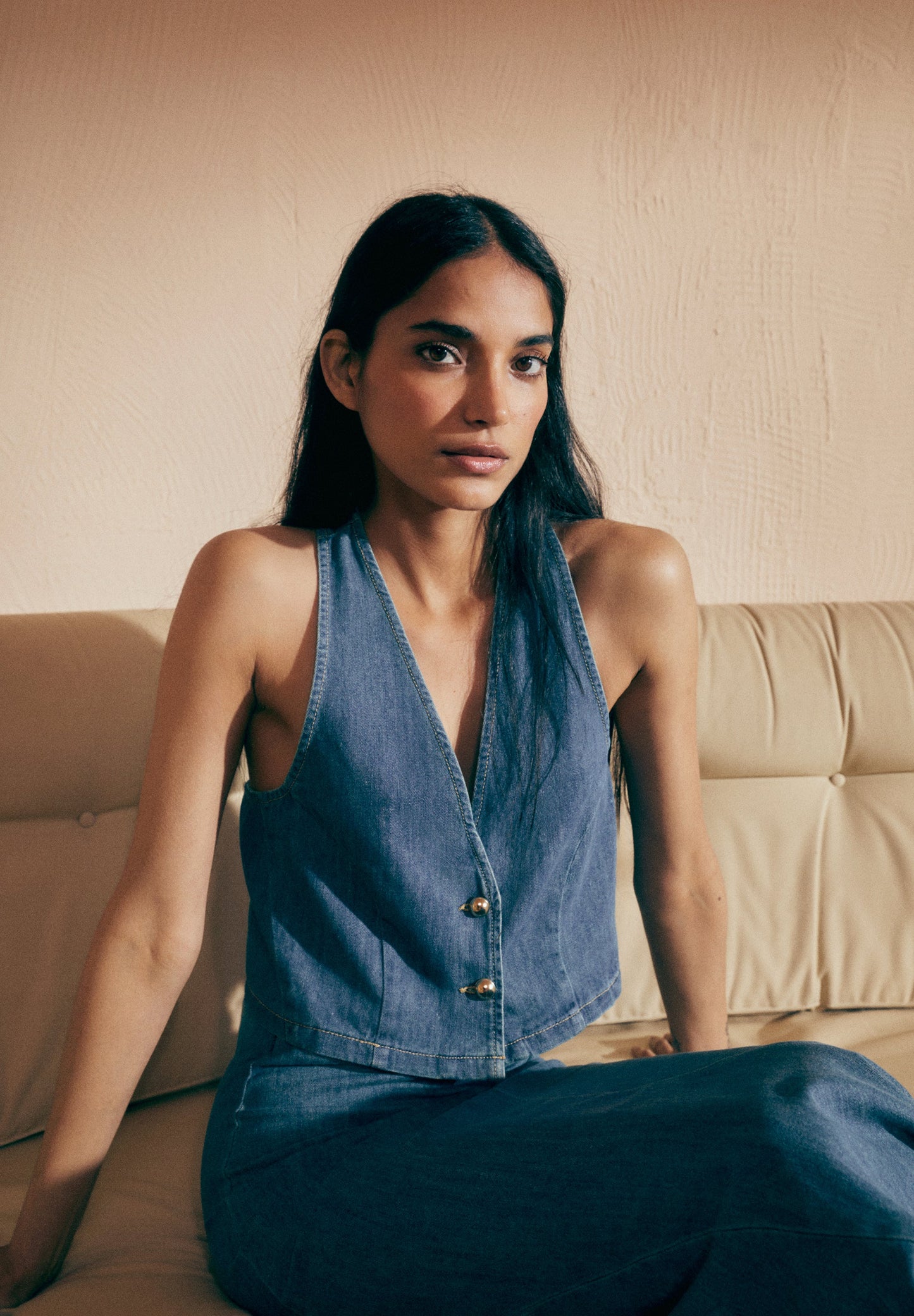 SAIA MIDI DENIM PARTE INFERIOR C/ RODA