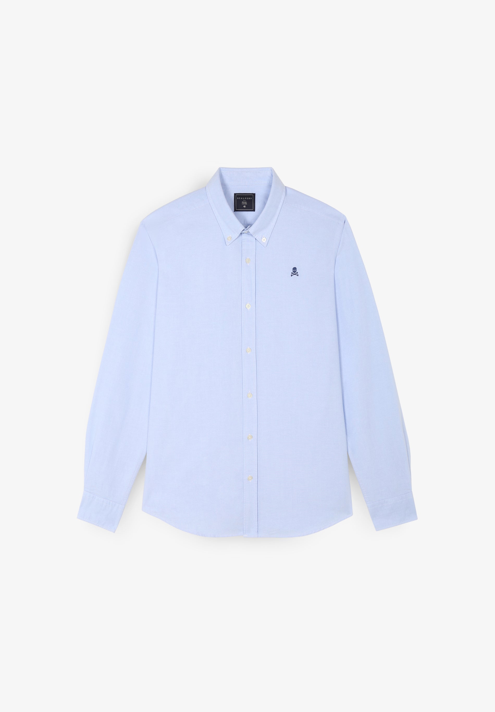CAMISA OXFORD COM SKULL EM CONTRASTE