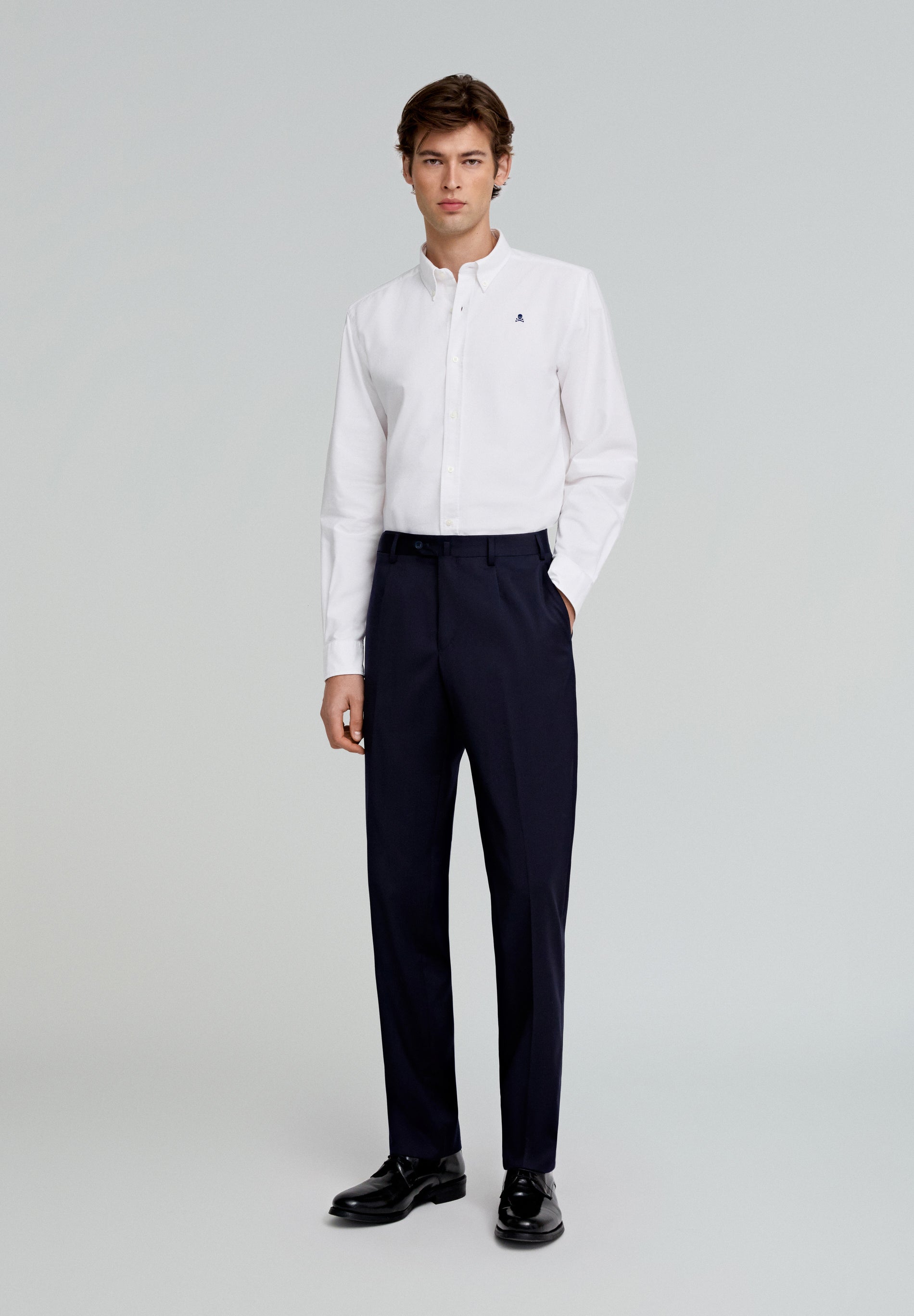 CAMISA OXFORD CAVEIRA CONTRASTE