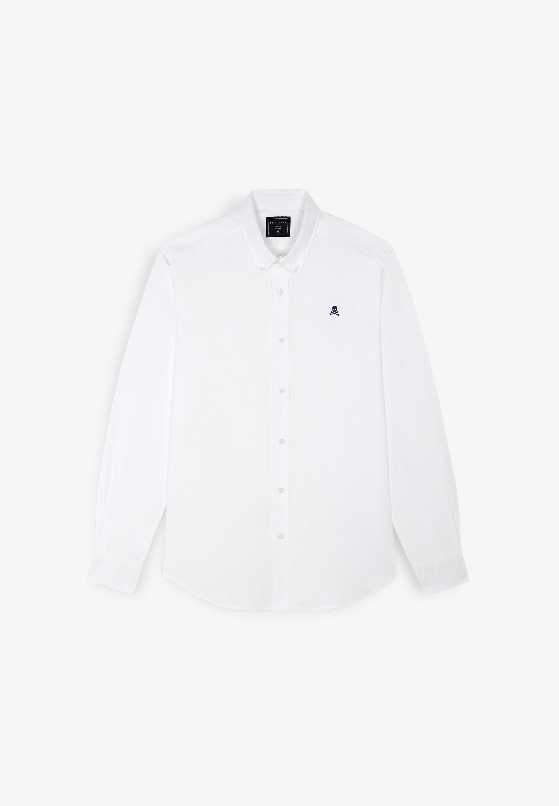CAMISA OXFORD COM SKULL EM CONTRASTE