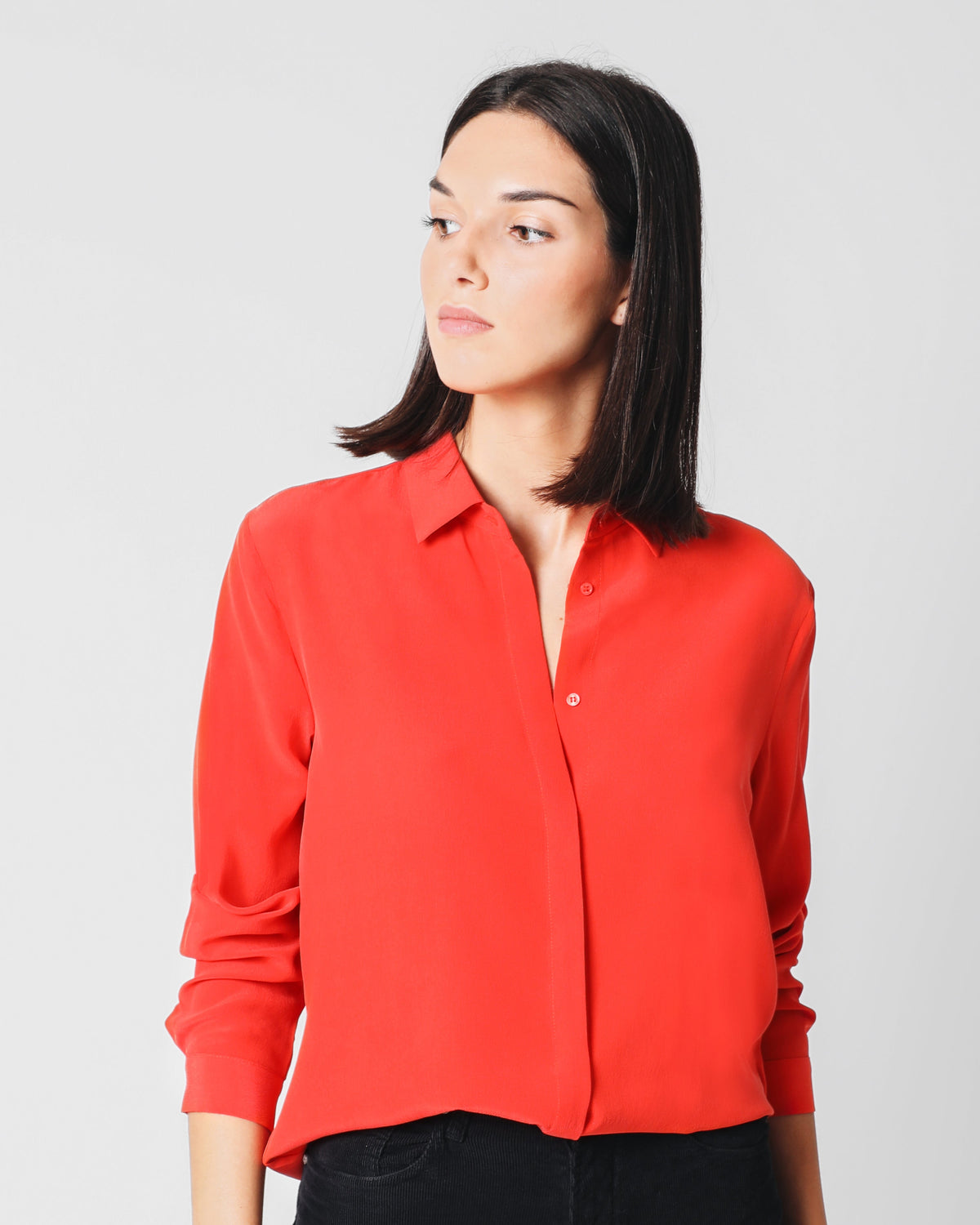 CAMISA SEDA ROJO