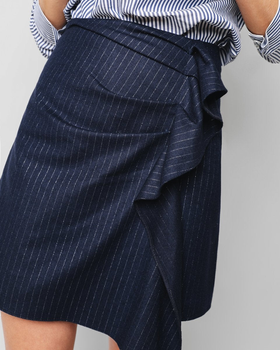 FALDA RAYA LUREX AZUL MARINO