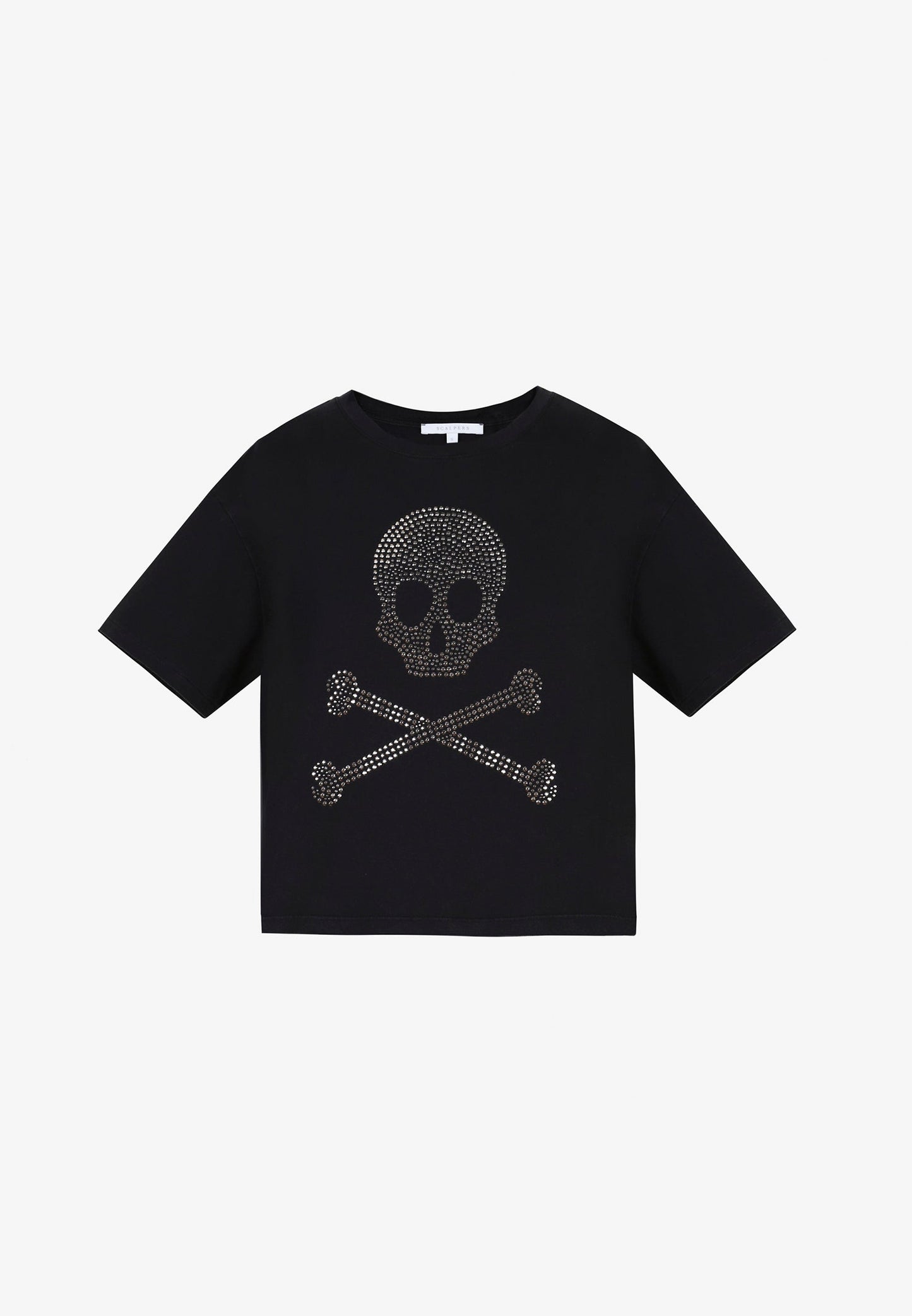 T-SHIRT ALGODÃO CAVEIRA TACHAS