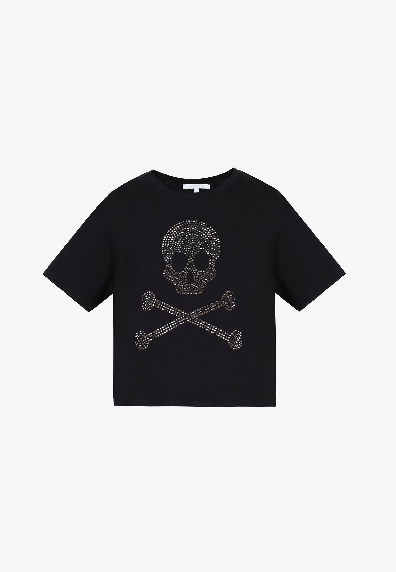 T-SHIRT ALGODÃO CAVEIRA TACHAS