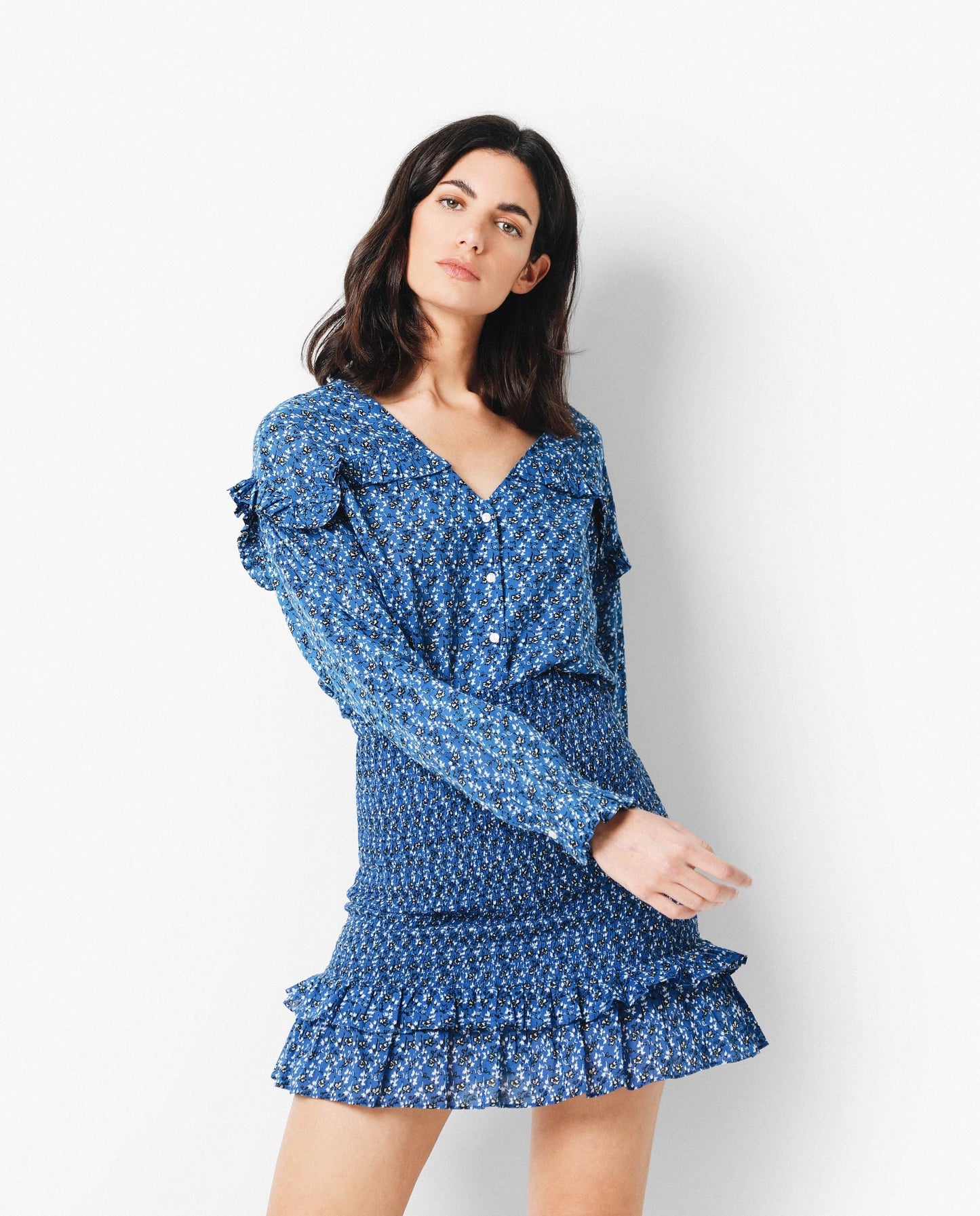 CAMISA FLORES FOLHOS