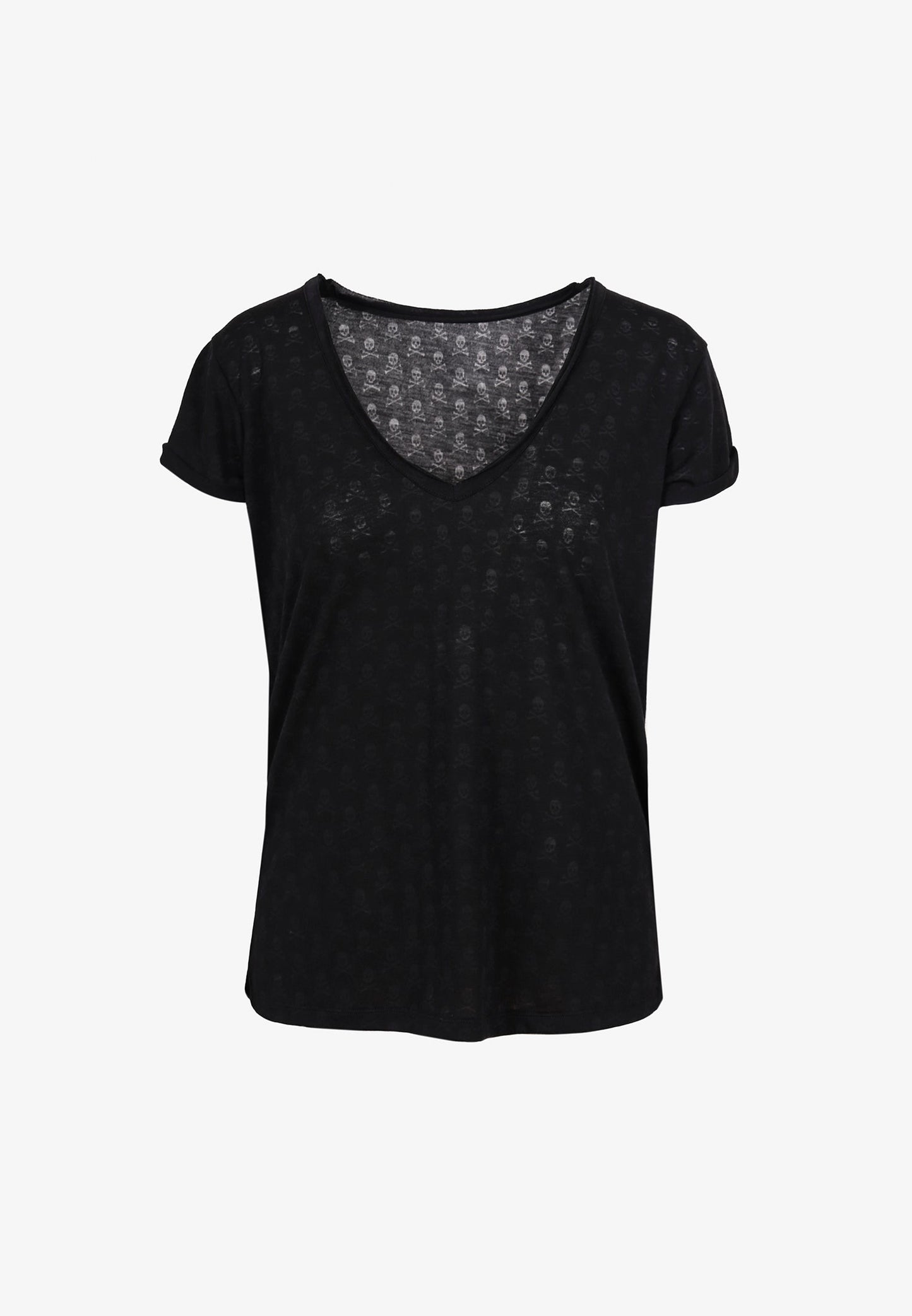 T-SHIRT COM ALL OVER PRINT DE SKULLS