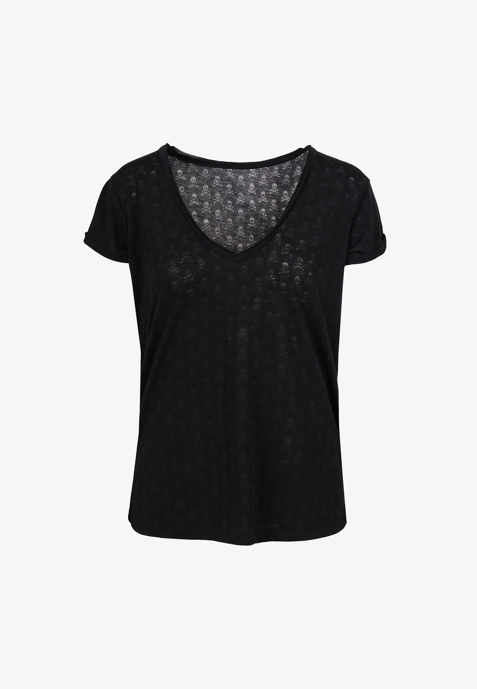 T-SHIRT COM ALL OVER PRINT DE SKULLS