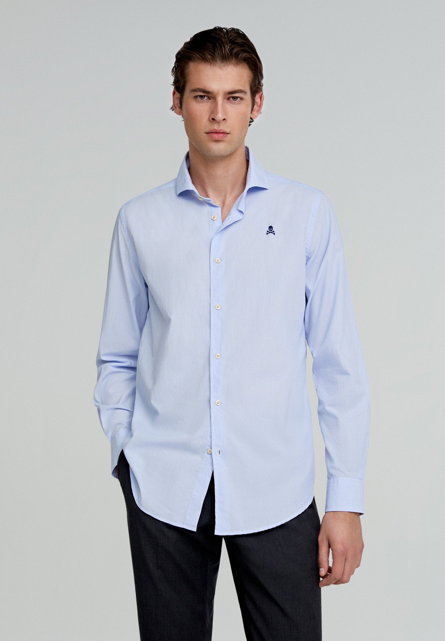 CAMISA CLÁSSICA XADREZ COM SKULL EM CONTRASTE