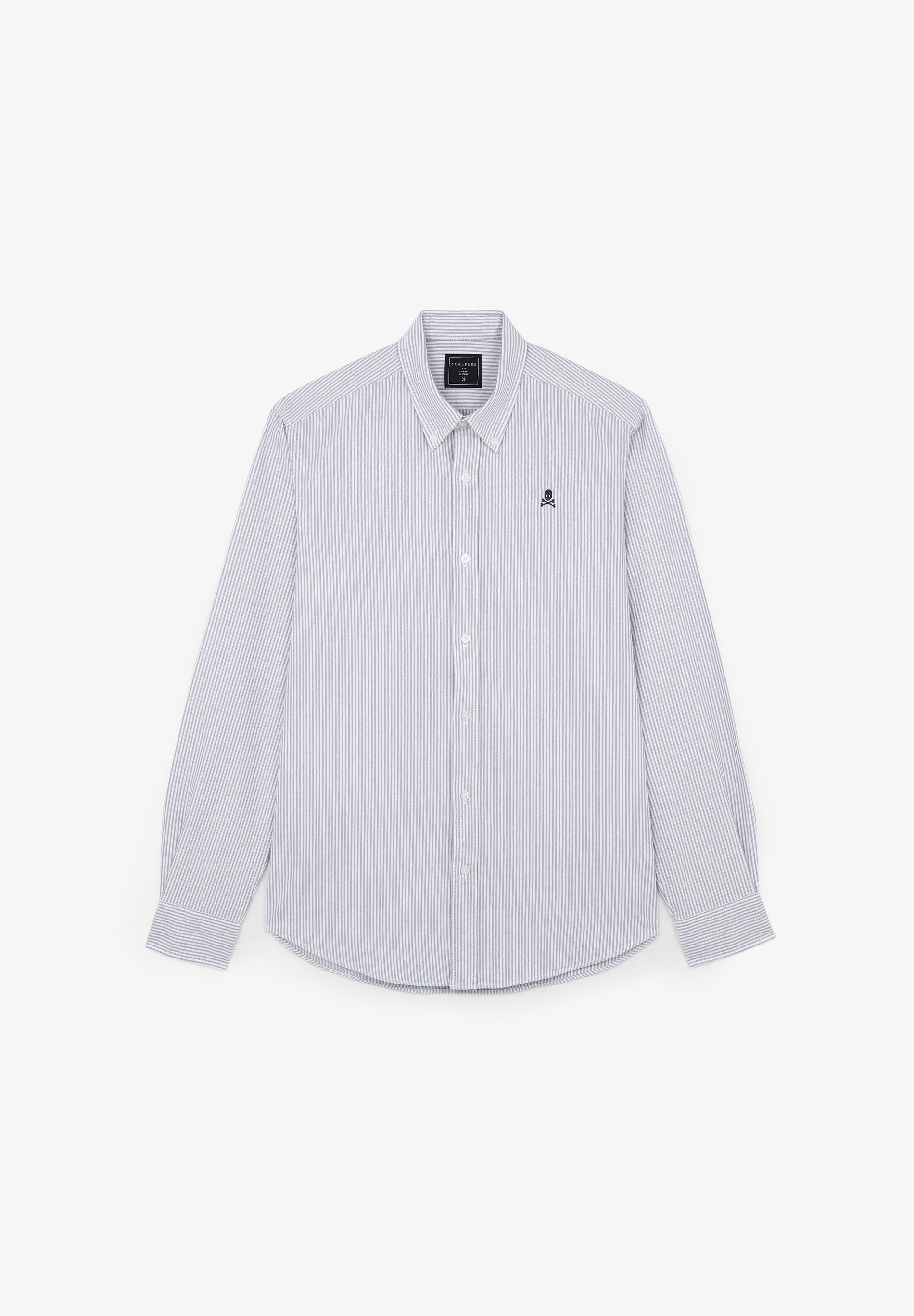 CAMISA OXFORD COM SKULL EM CONTRASTE
