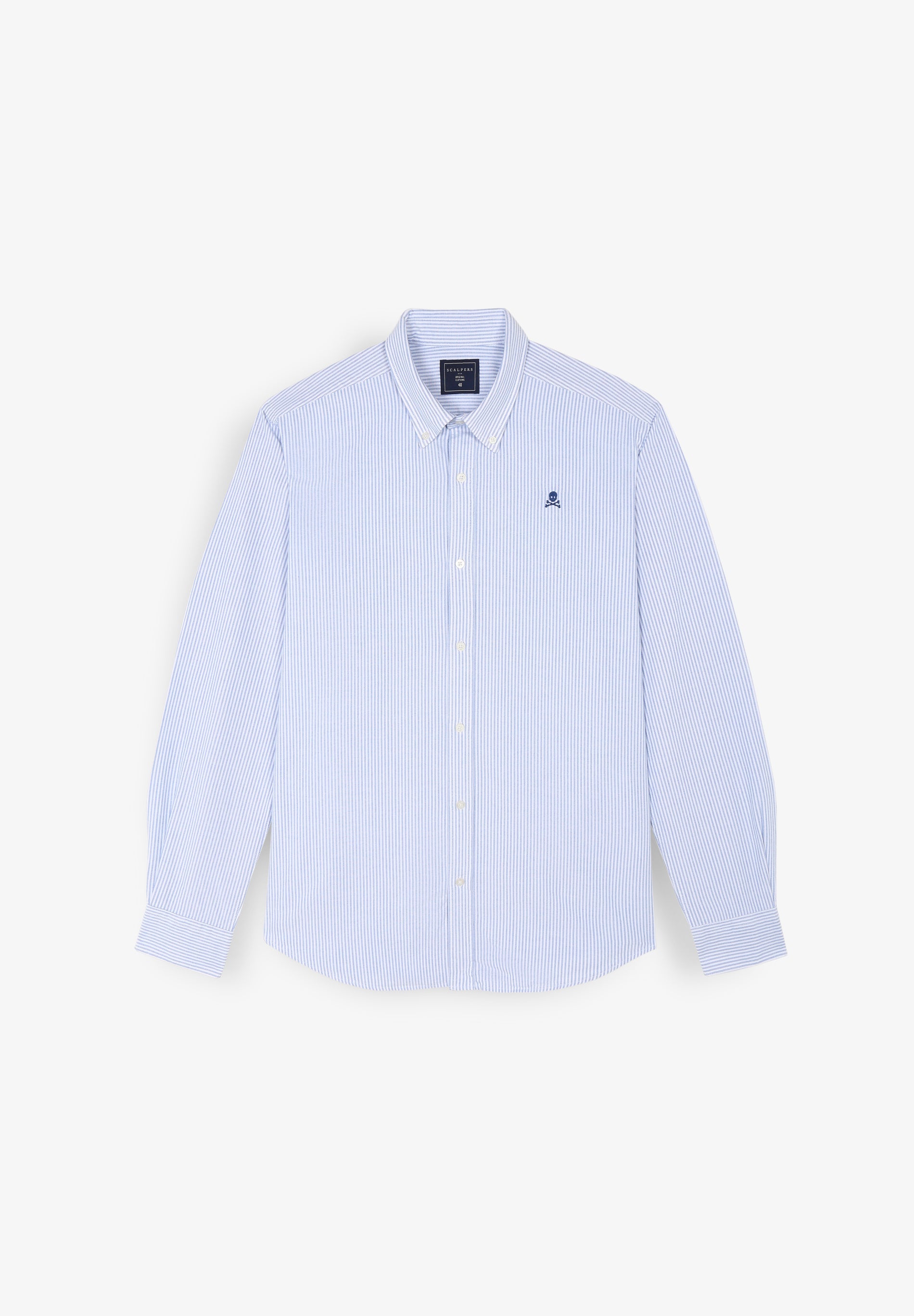 CAMISA OXFORD ÀS RISCAS SKULL