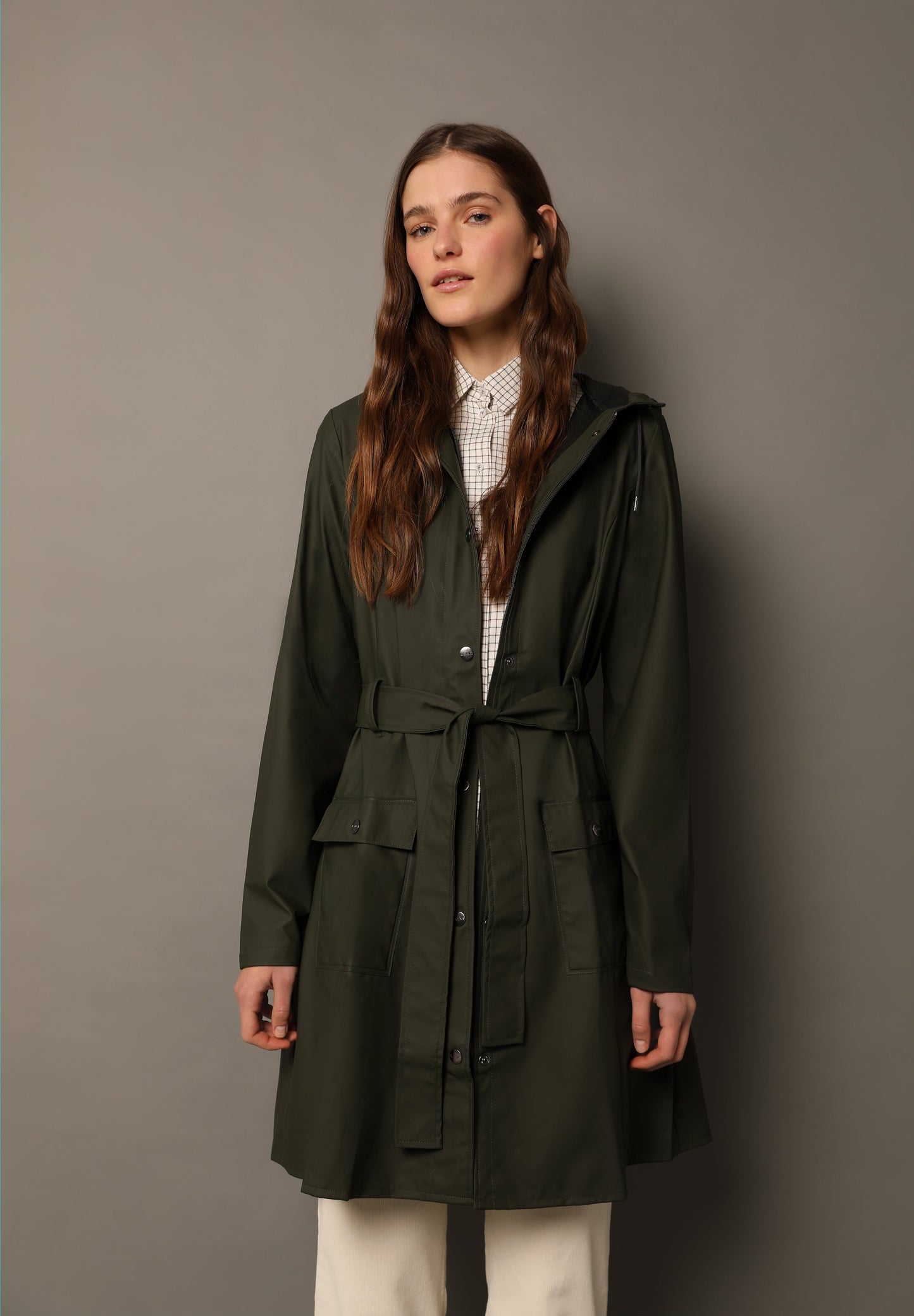 RAINS | CARDIGAN IMPERMEÁVEL COM AJUSTE NA CINTURA