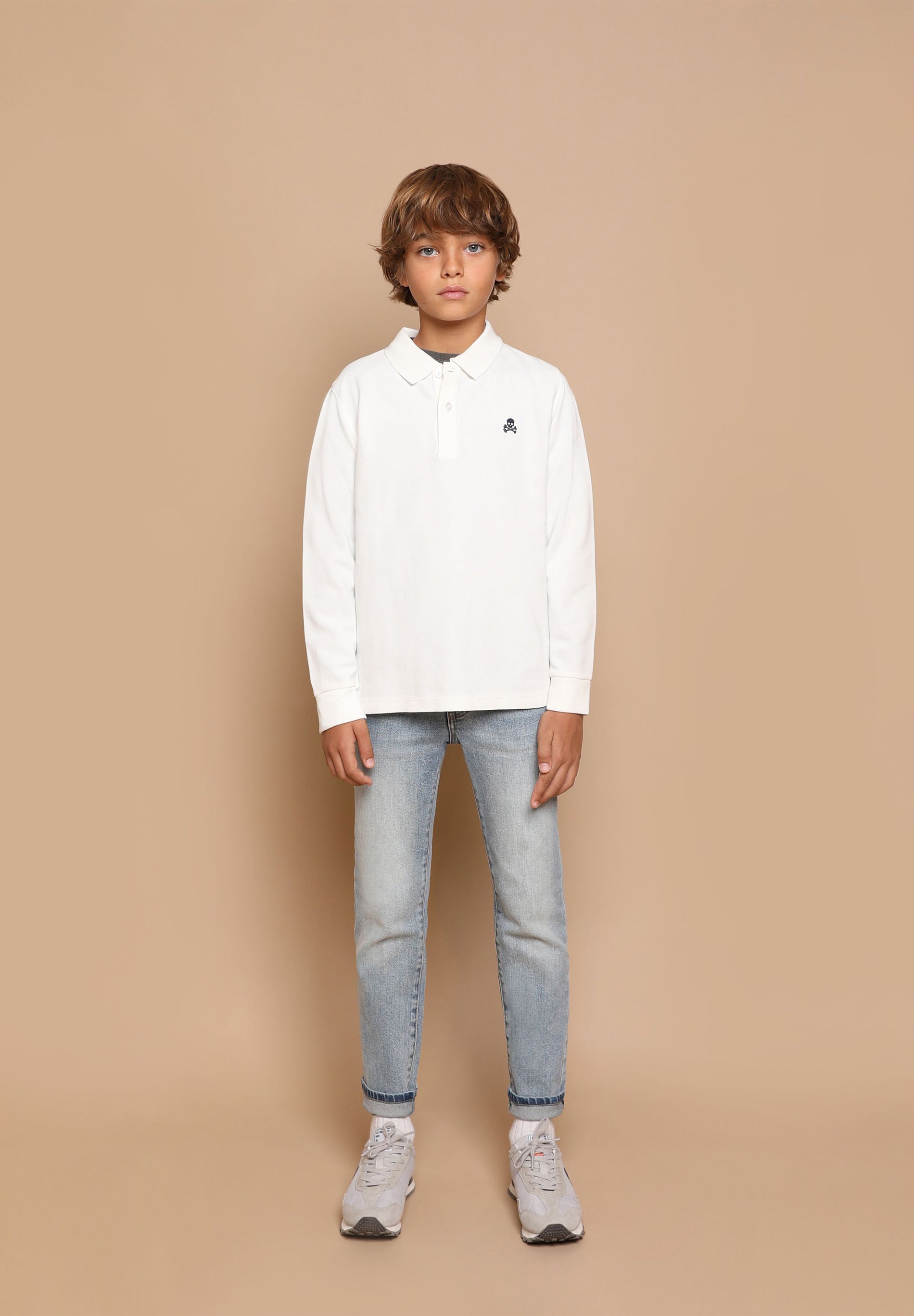 CAMISA POLO DE MANGA COMPRIDA COM LOGÓTIPO ATRÁS