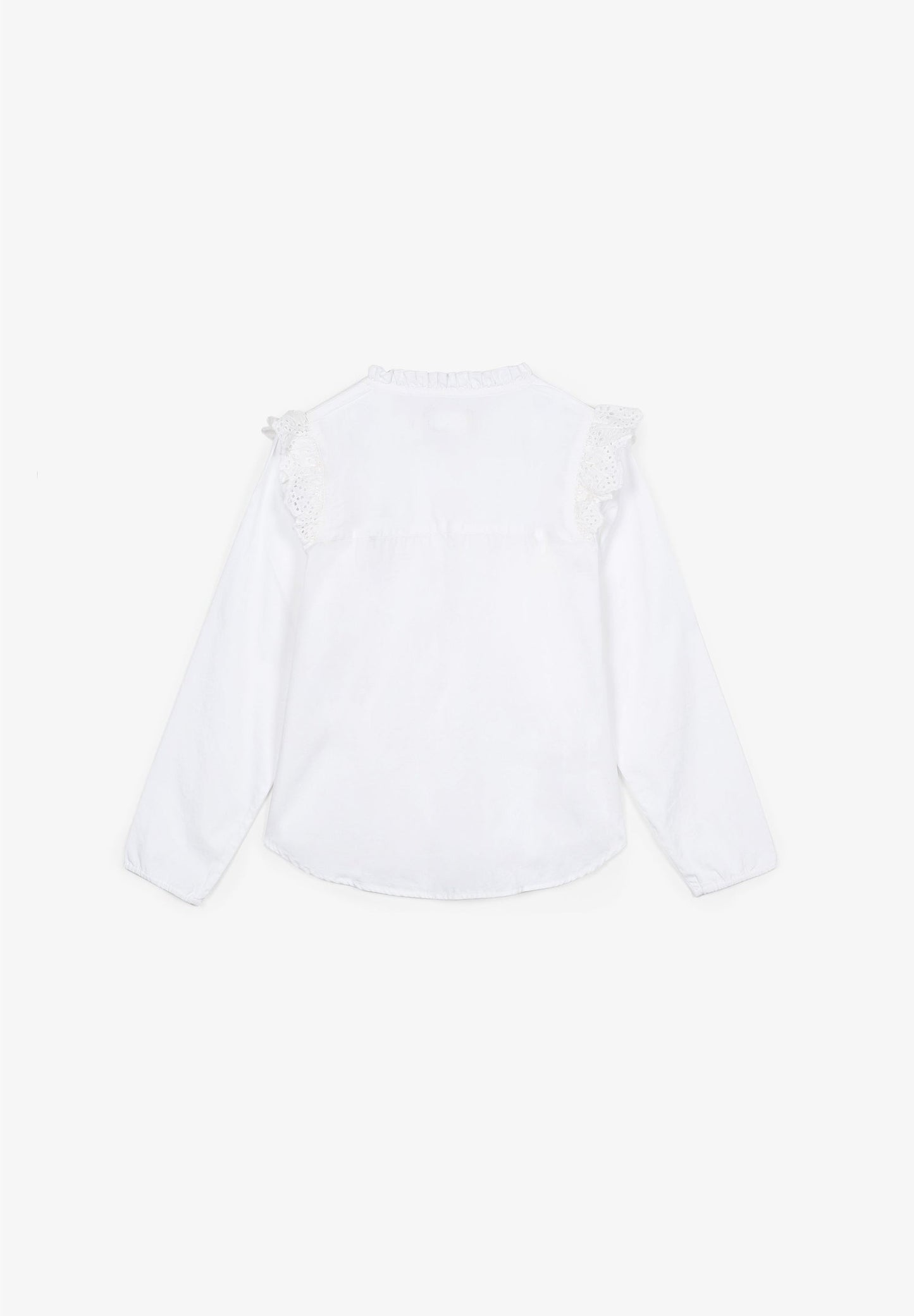 BLUSA LISA PORMENOR DE FOLHOS