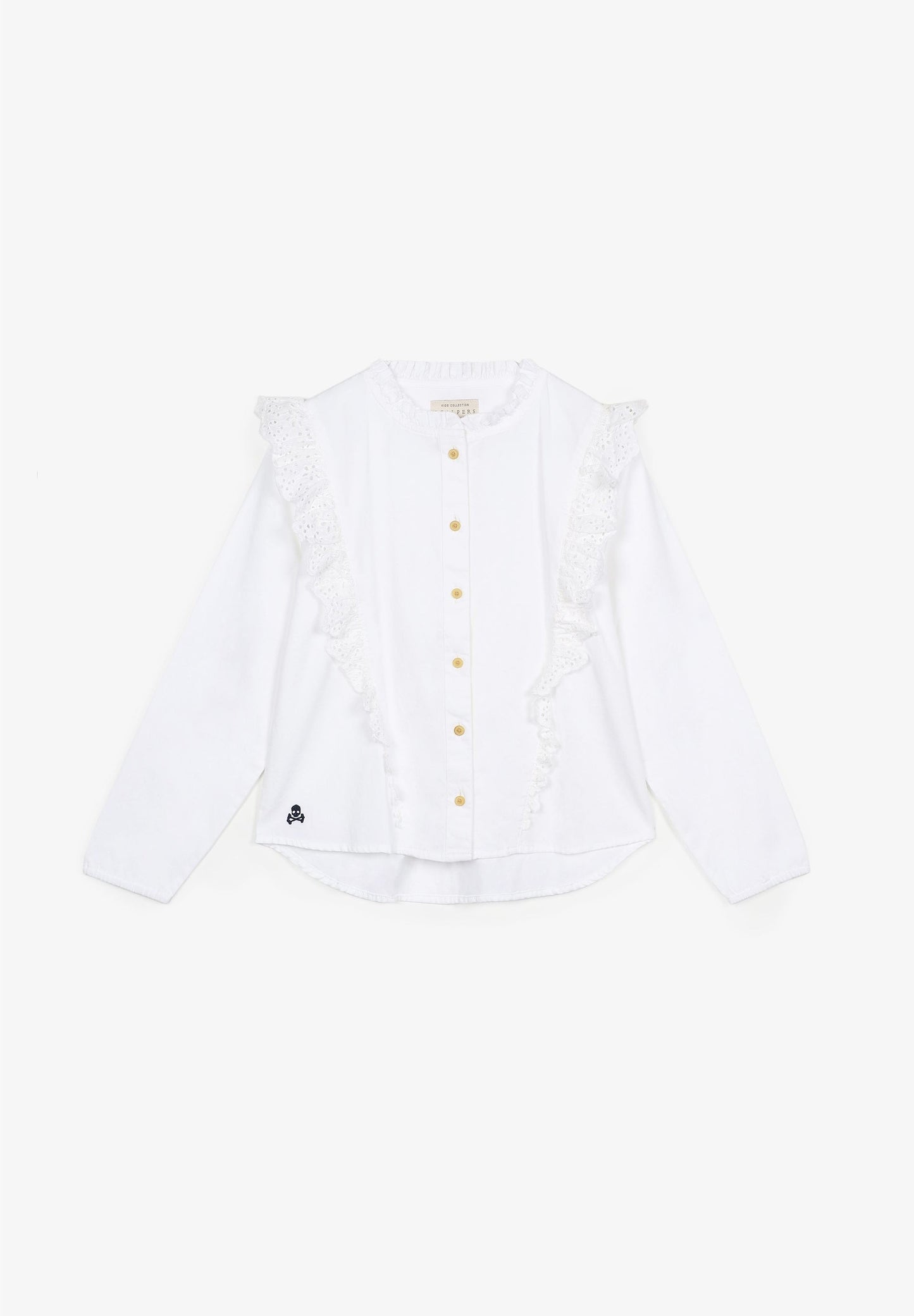 BLUSA LISA PORMENOR DE FOLHOS