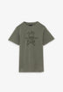 T-SHIRT DESBOTADA COM LOGÓTIPO