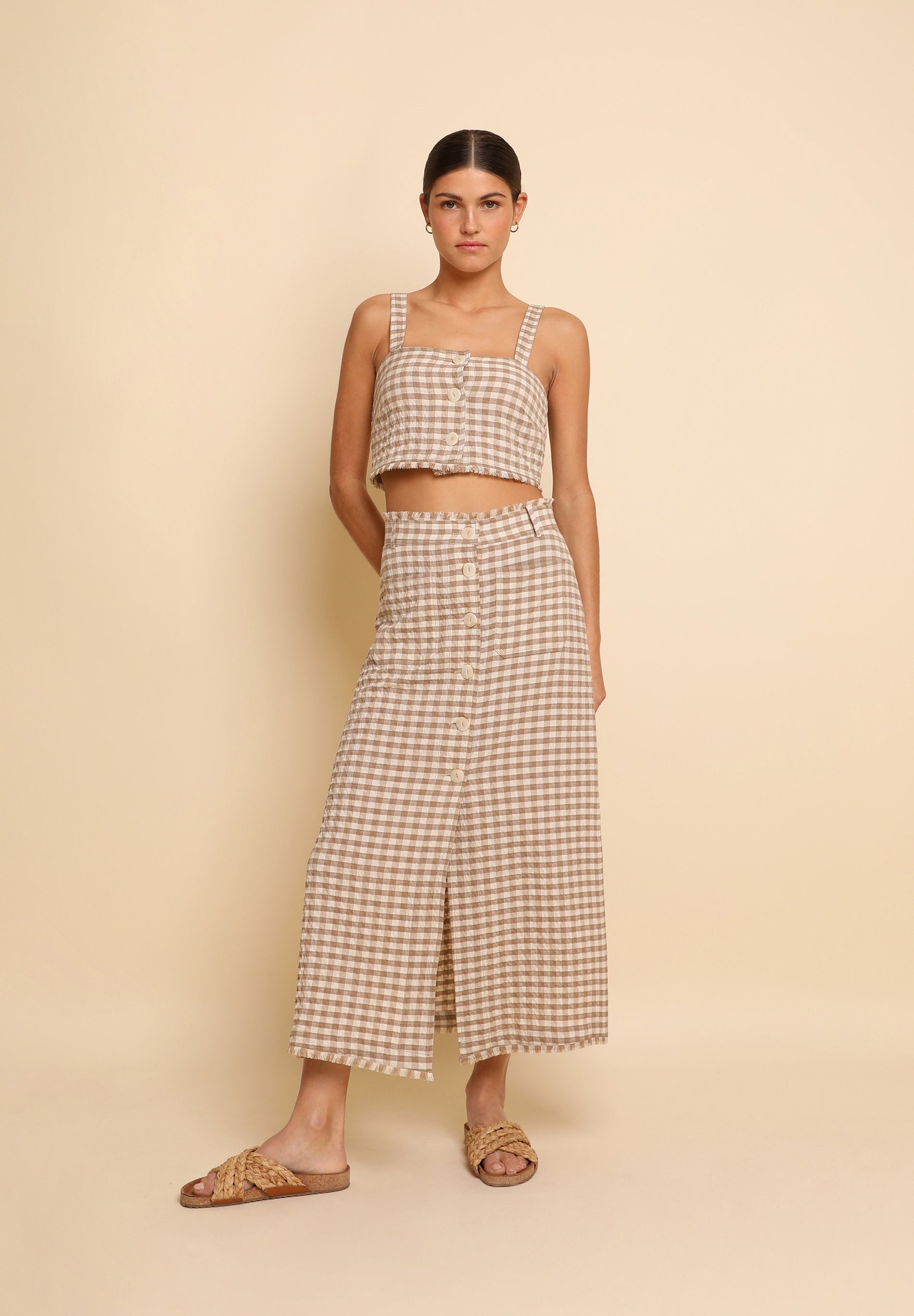 TOP CROPPED VICHY