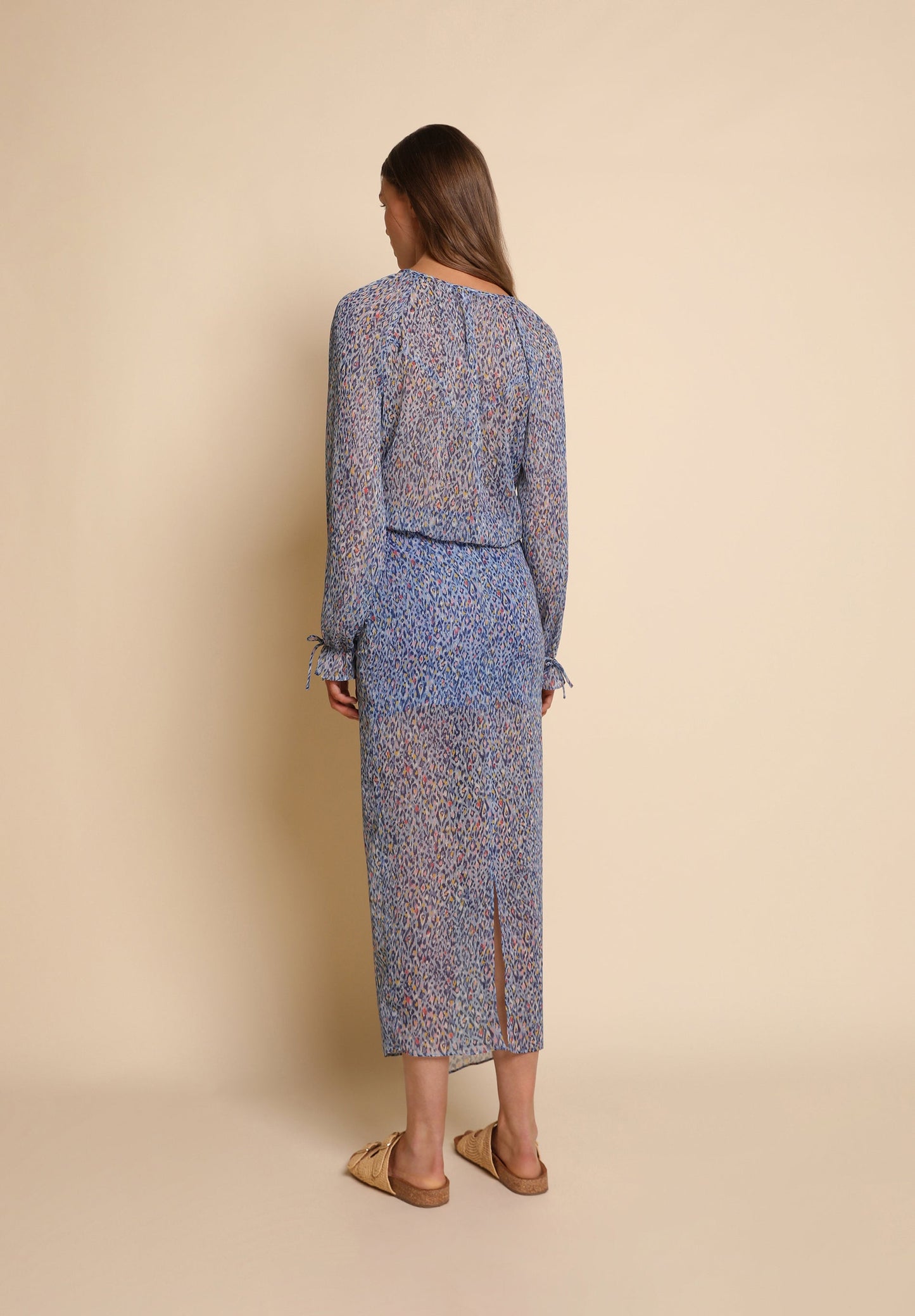 VESTIDO MIDI COM ANIMAL PRINT