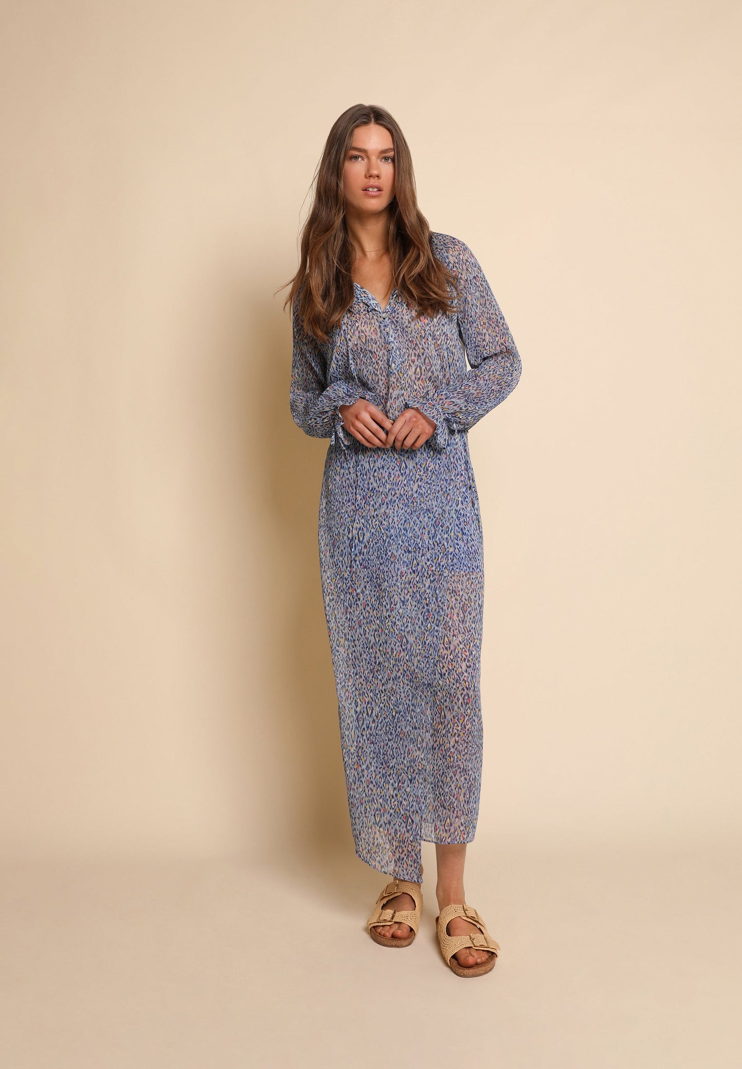 VESTIDO MIDI COM ANIMAL PRINT