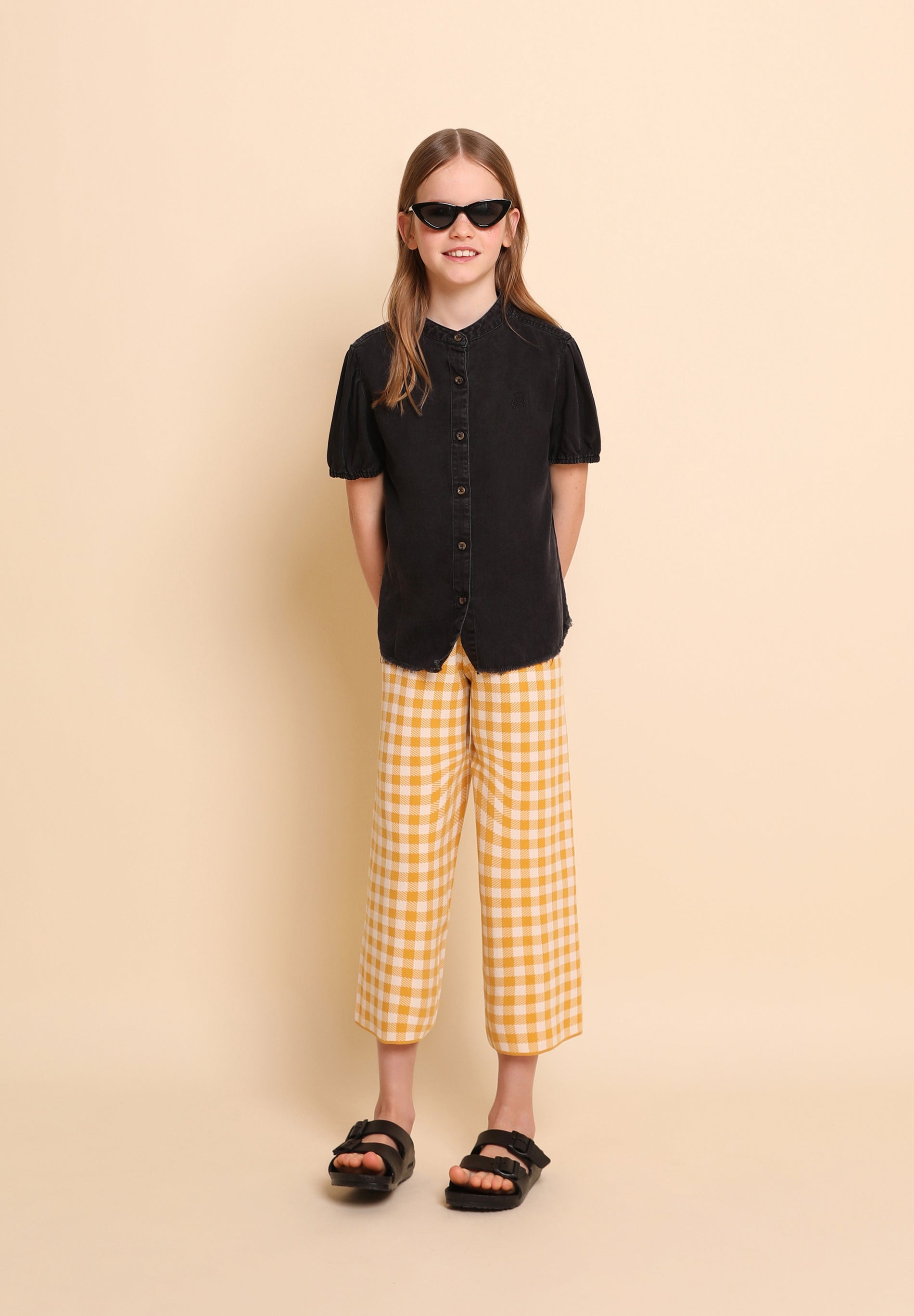 BLUSA DENIM DE MANGA CURTA