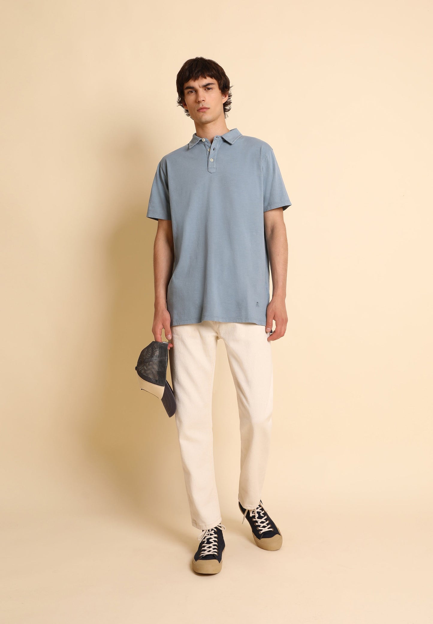 CAMISA POLO COM TECIDO DE T-SHIRT