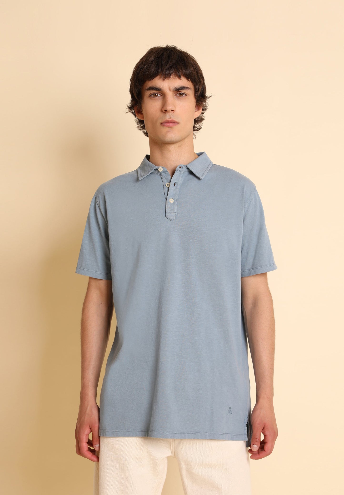 CAMISA POLO COM TECIDO DE T-SHIRT