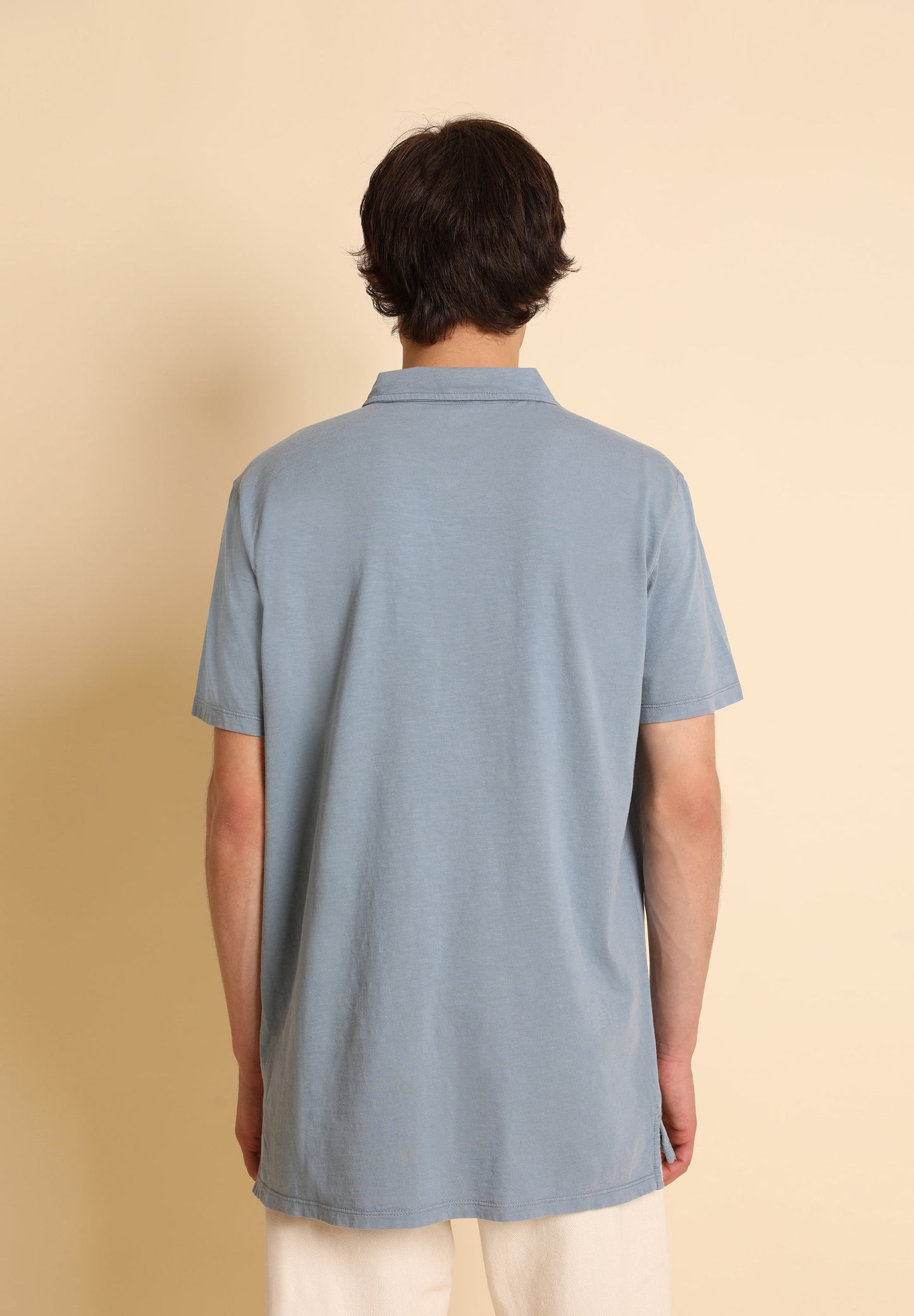 CAMISA POLO COM TECIDO DE T-SHIRT