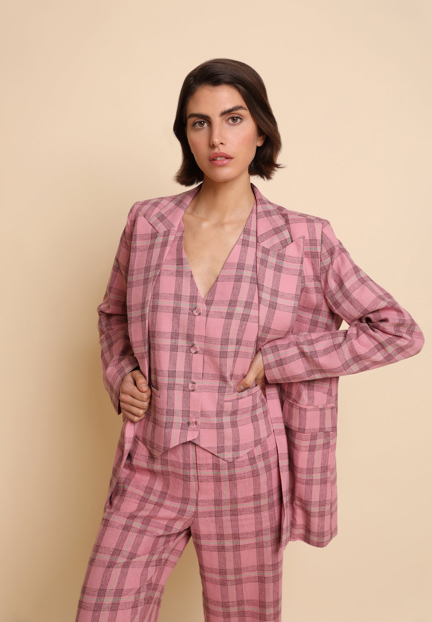 BLAZER COMPRIDO AOS QUADRADOS