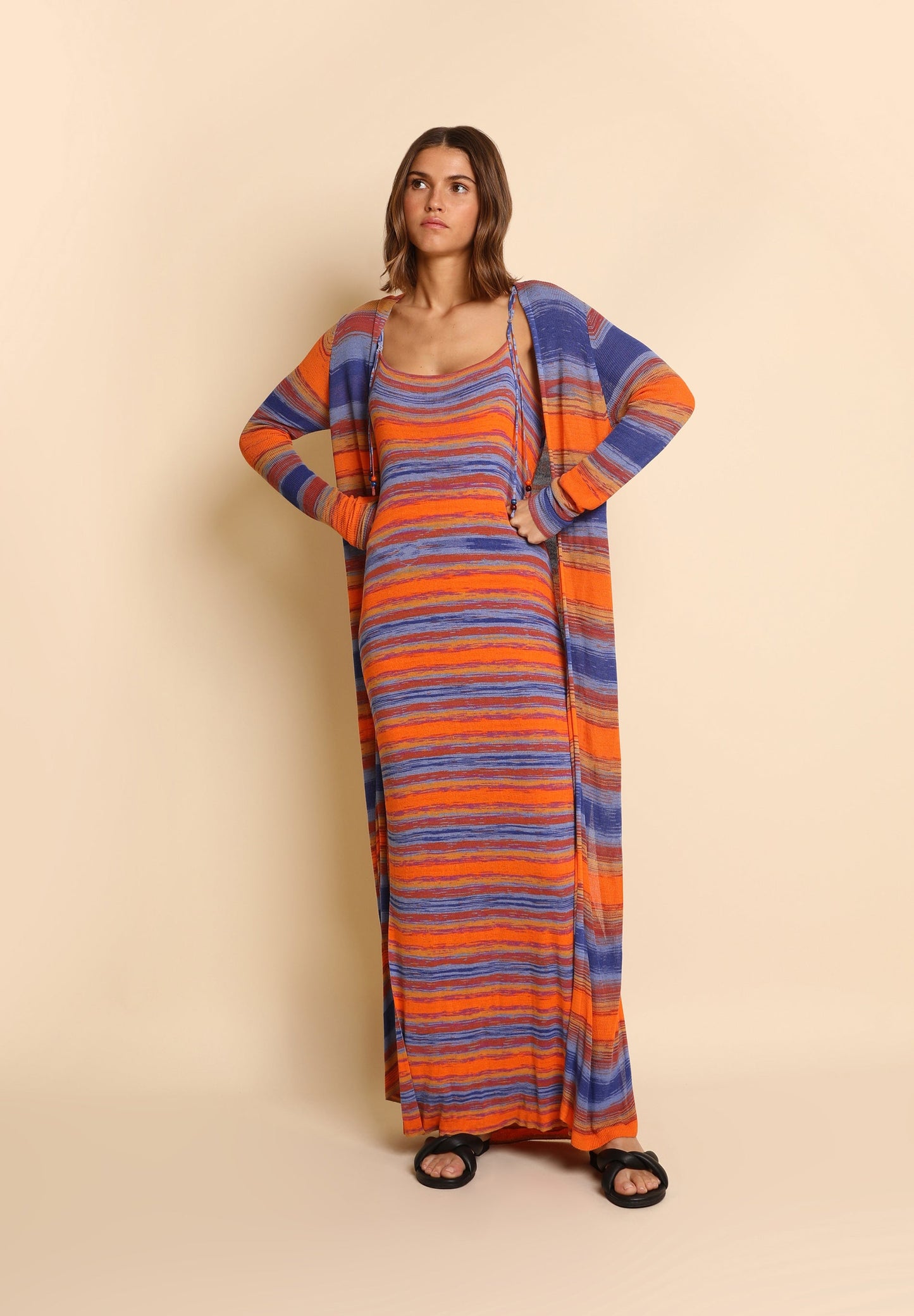 CARDIGAN DE MALHA ÀS RISCAS