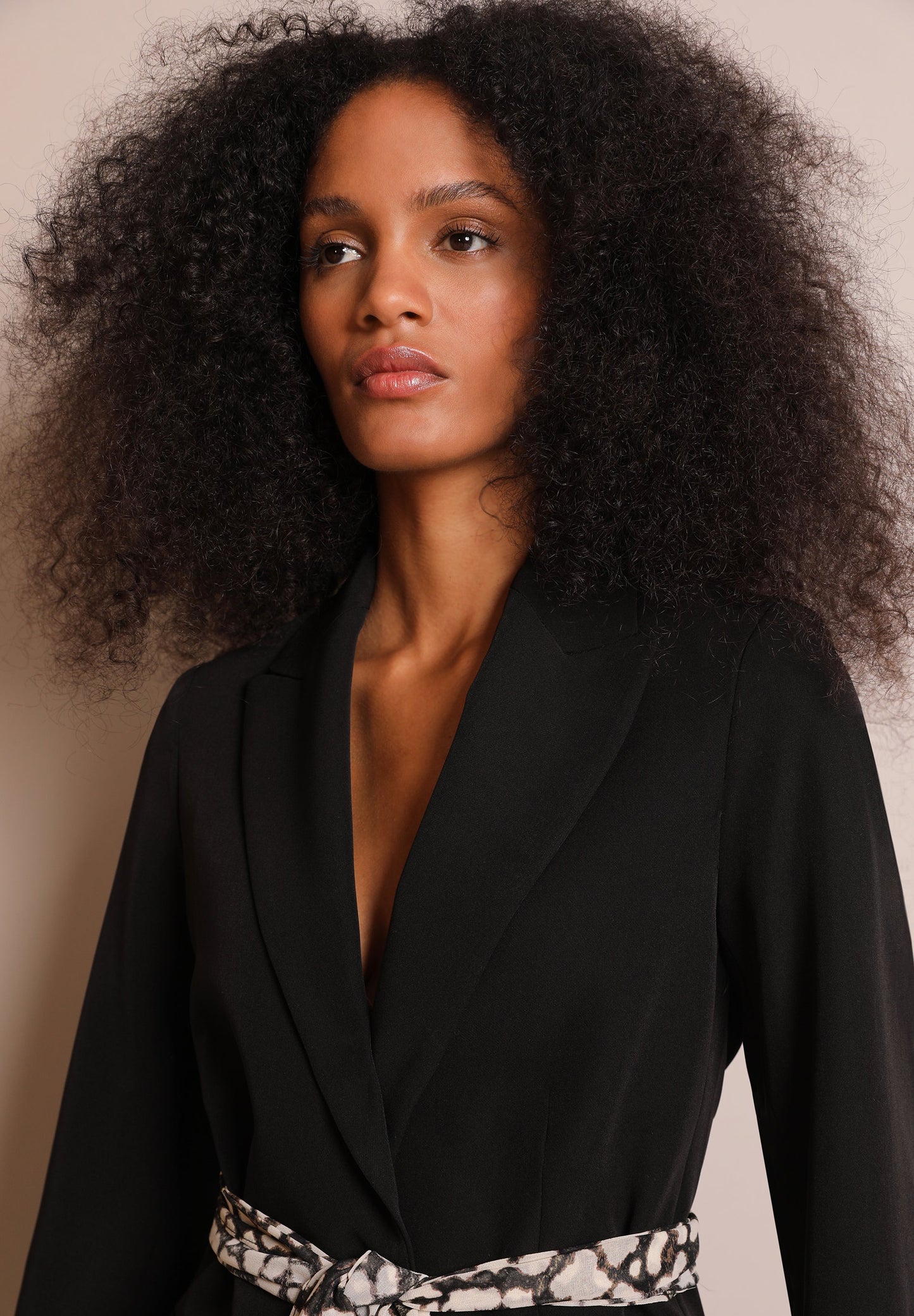 BLAZER COM CINTO DE ESTAMPADO ANIMAL