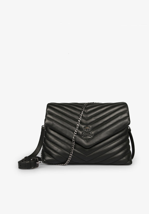 BOLSA DE PELE DE TIRACOLO ACOLCHOADA