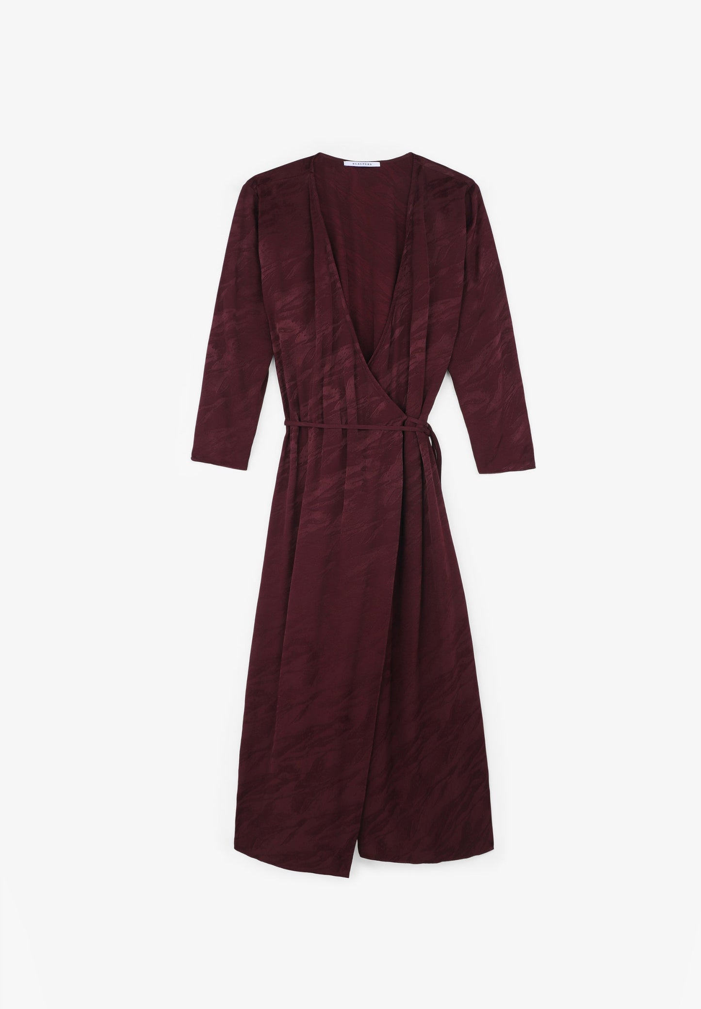 VESTIDO MIDI DE JACQUARD CRUZADO