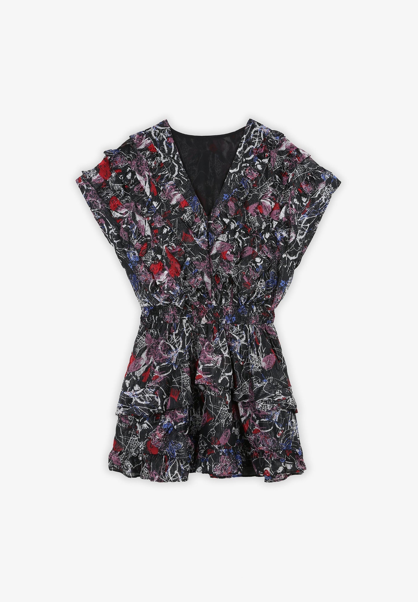 MINIVESTIDO COM PADRÃO METALIZADO