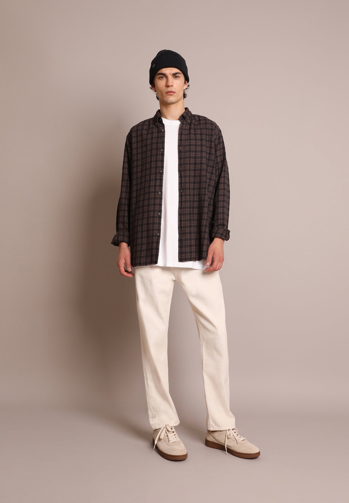 CAMISA DE XADREZ COM DECOTE DE BOTÕES