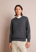 SWEATER GOLA EM BICO COM LOGÓTIPO