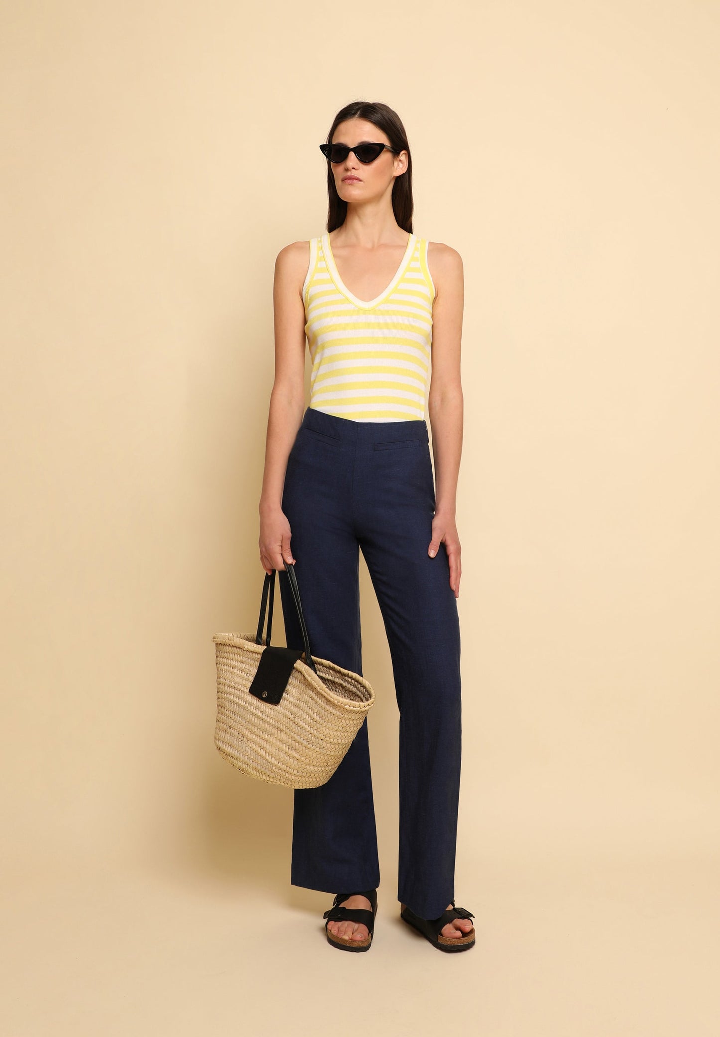 T-SHIRT DE ALÇAS ÀS RISCAS