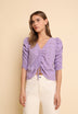 BLUSA ÀS RISCAS COM FRANZIDO
