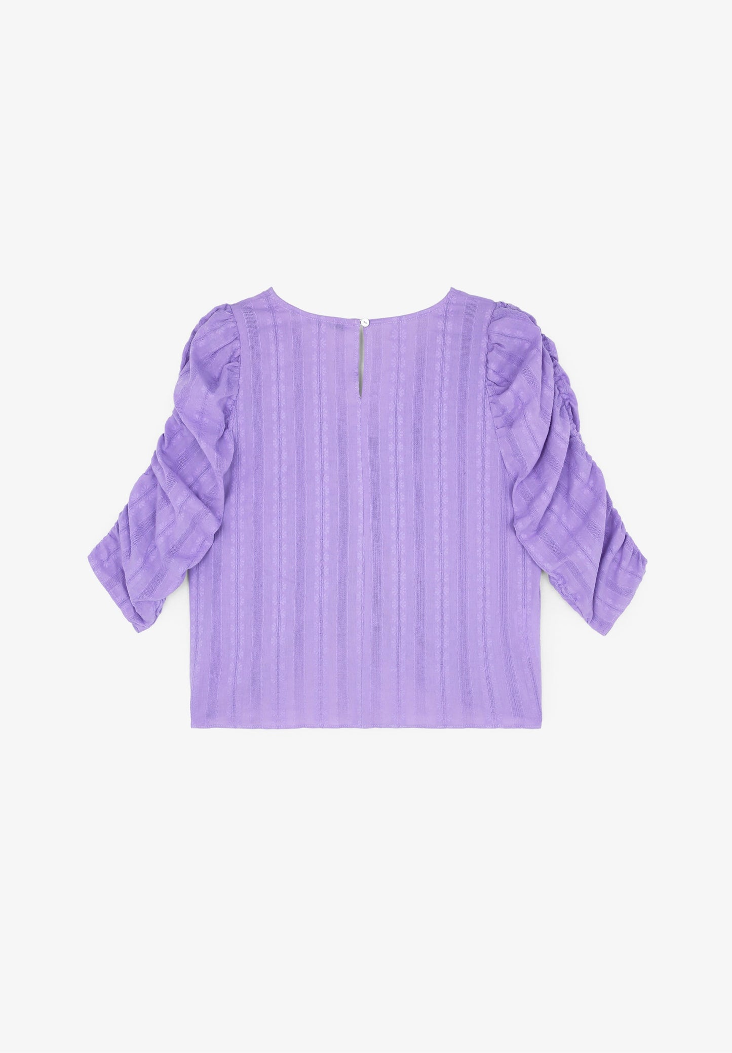 BLUSA ÀS RISCAS COM FRANZIDO