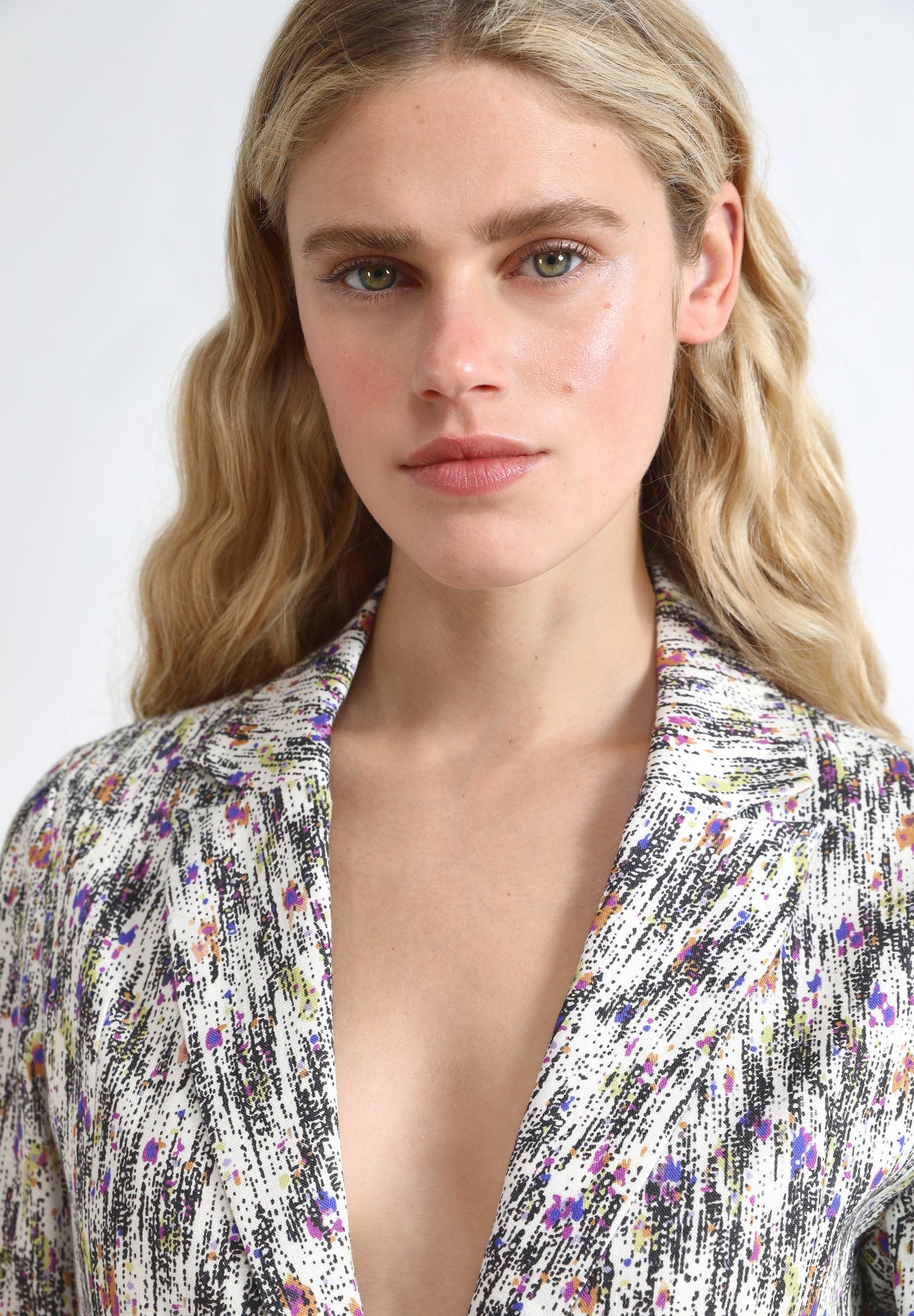 BLAZER EM LINHO MULTICOLOR