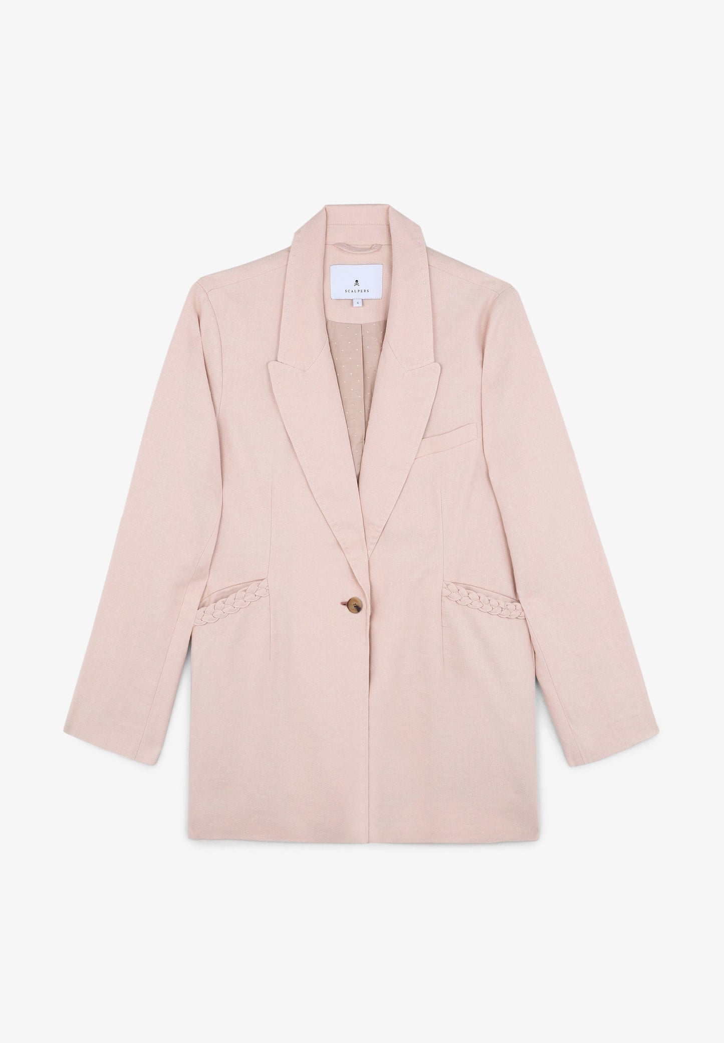 BLAZER DE LINHO COM PORMENORES TRANÇADOS