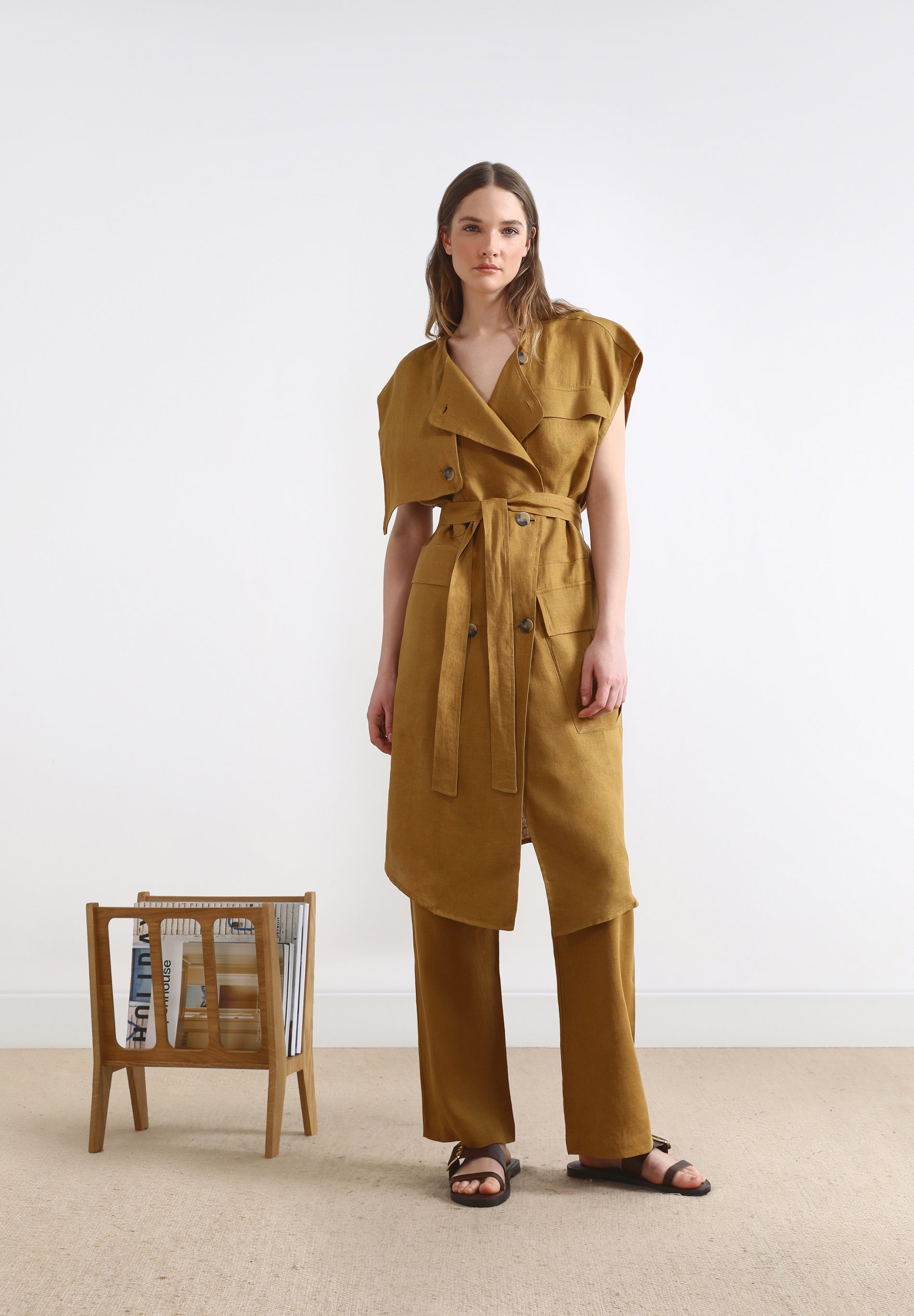 COLETE COMPRIDO EM LINHO