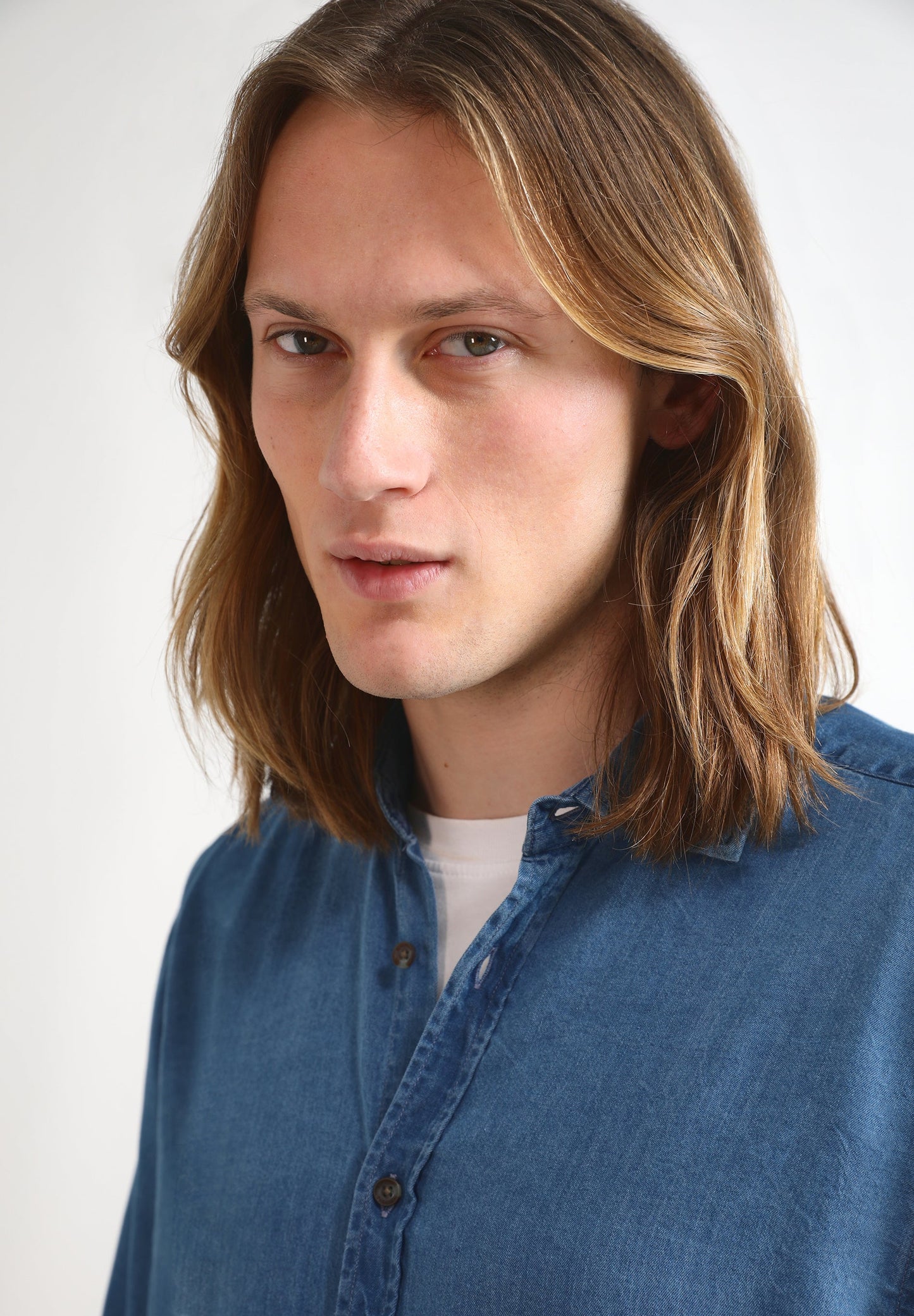 CAMISA DENIM LOGO PLACKET