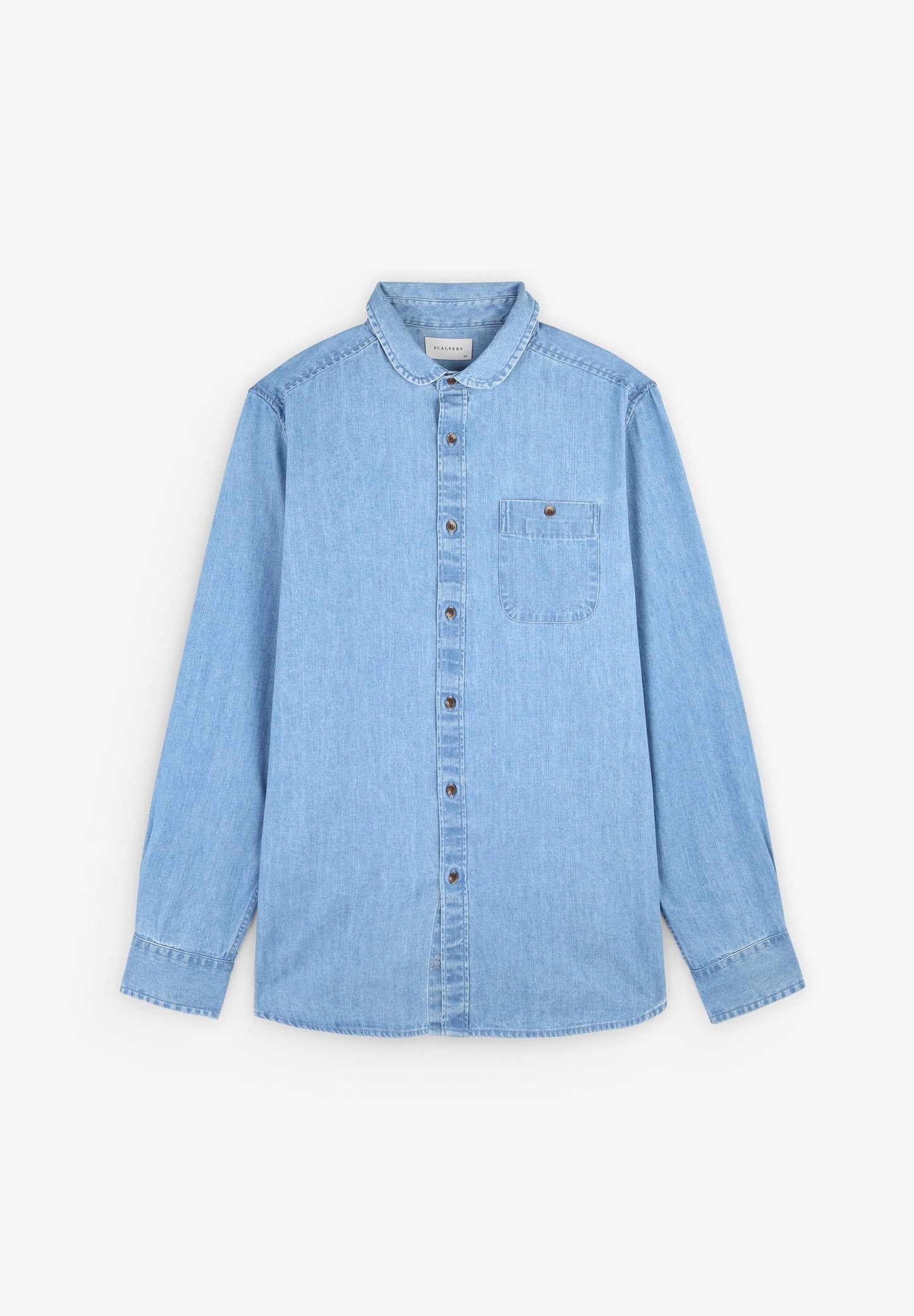 CAMISA DENIM GOLA ARREDONDADA