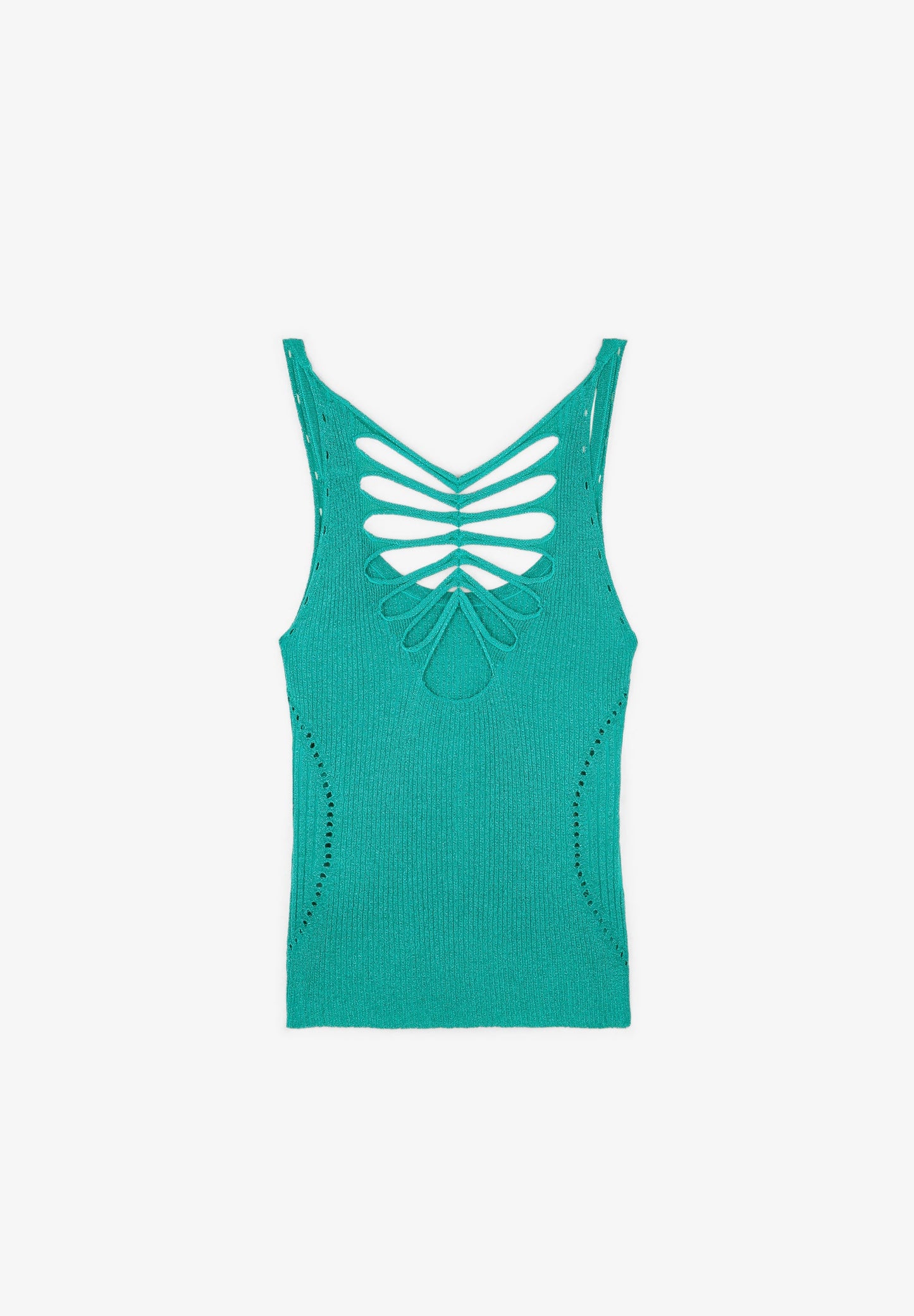 TOP DE MALHA DE COSTAS COM ABERTURAS