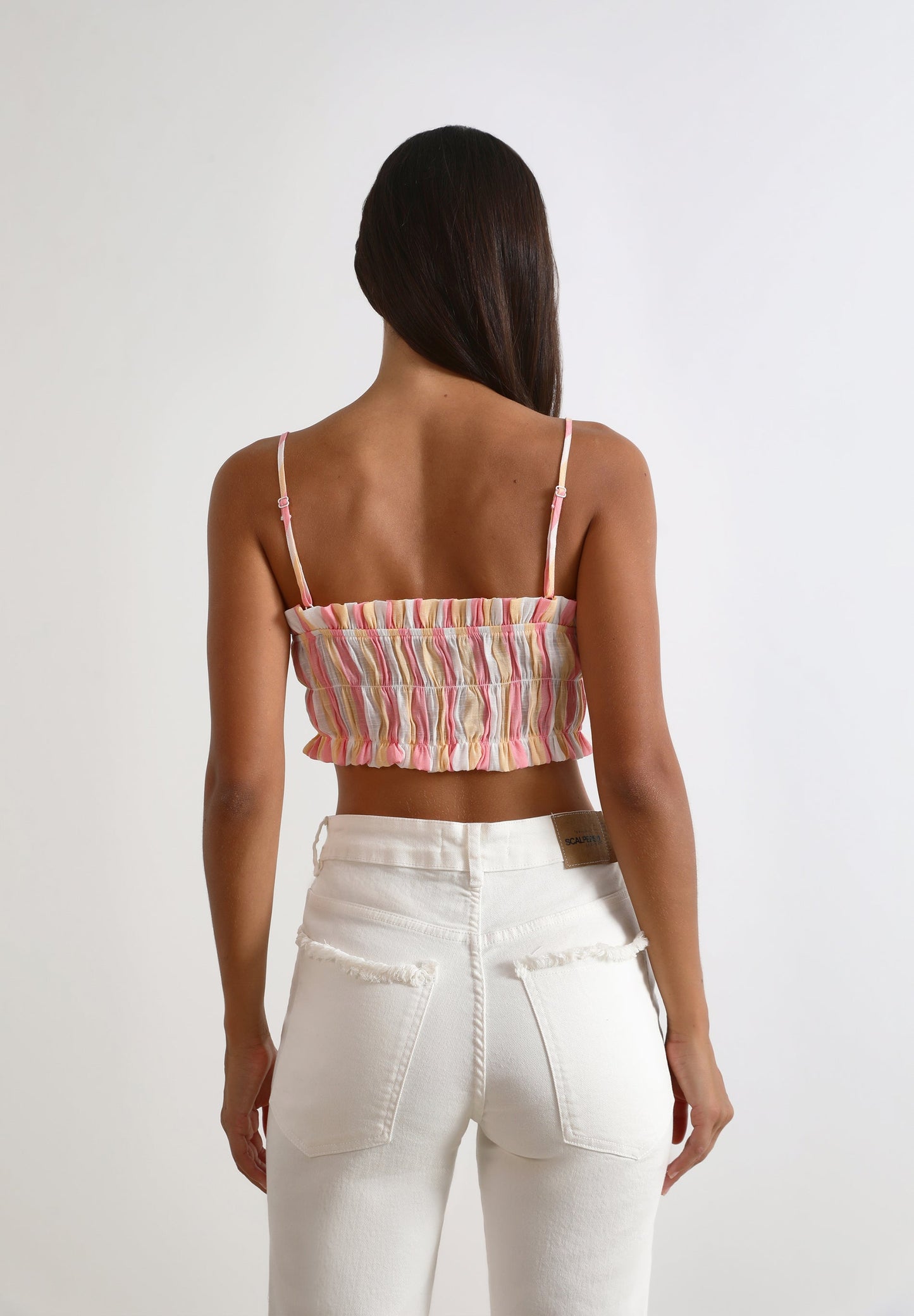 CONJUNTO DE CAMISA COM TOP ÀS RISCAS