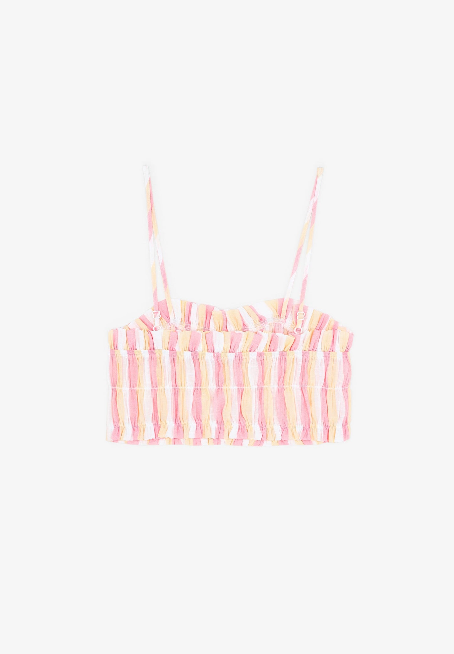 CONJUNTO DE CAMISA COM TOP ÀS RISCAS