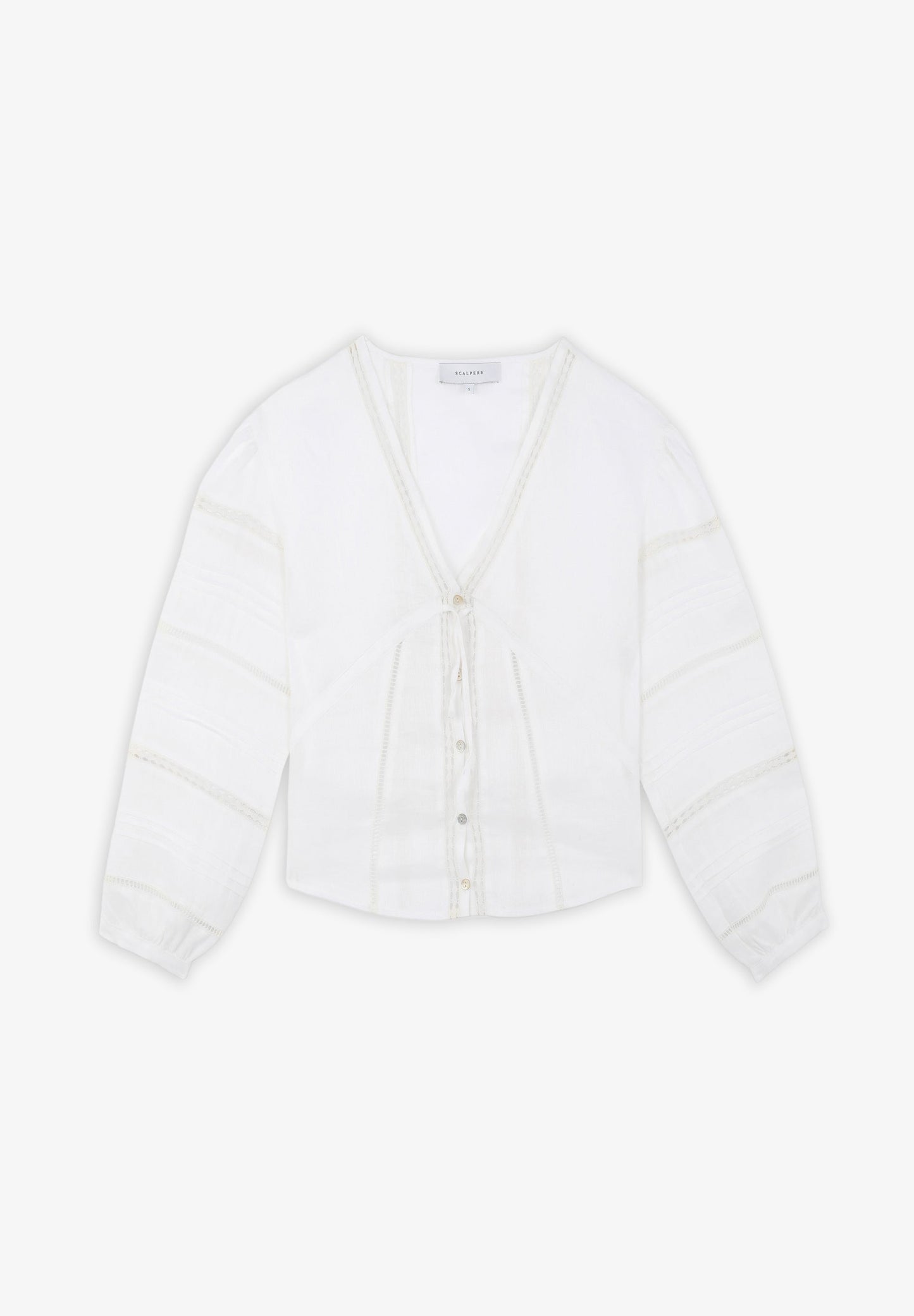 BLUSA COM RENDILHADO E LAÇO