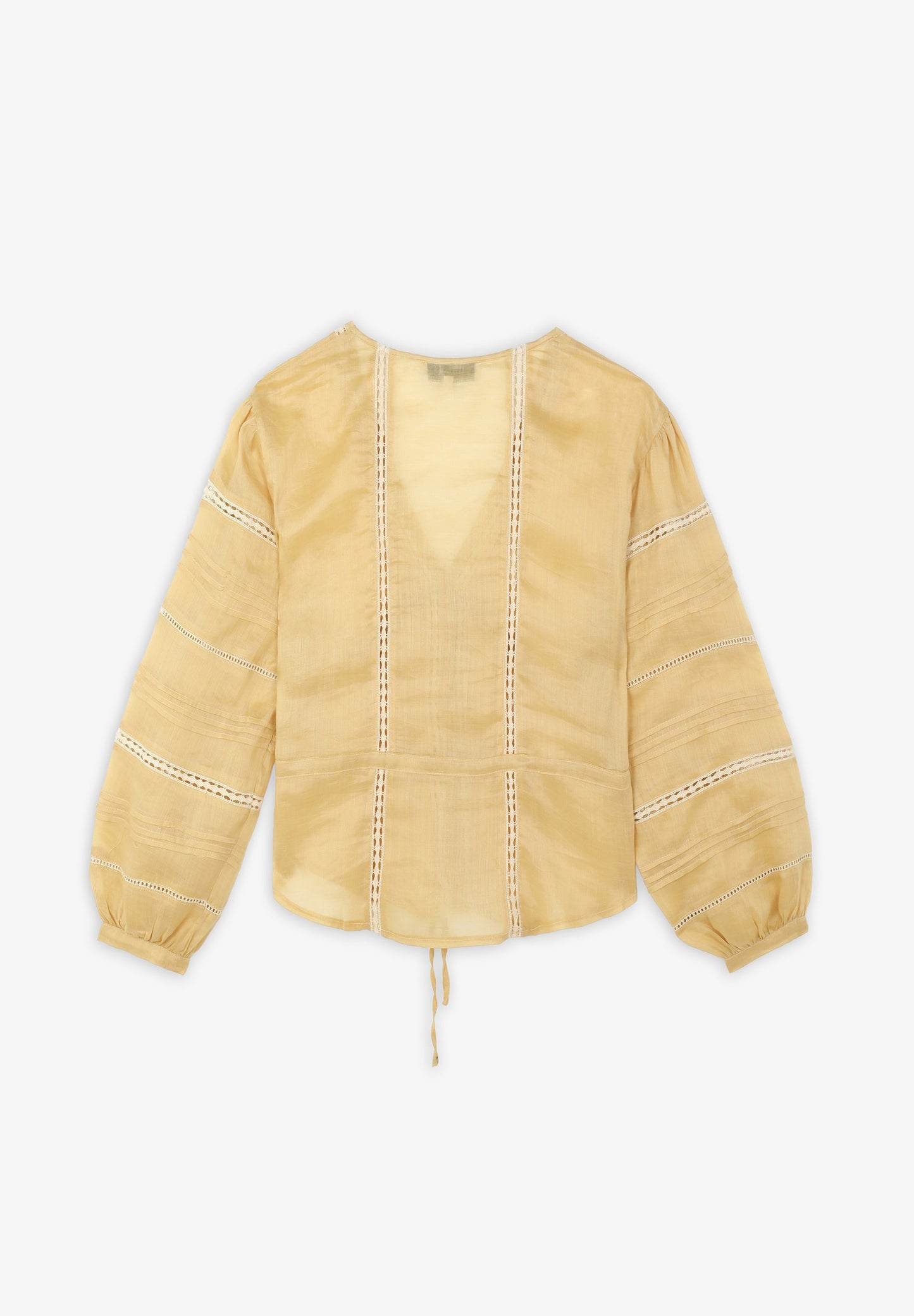 BLUSA COM RENDILHADO E LAÇO